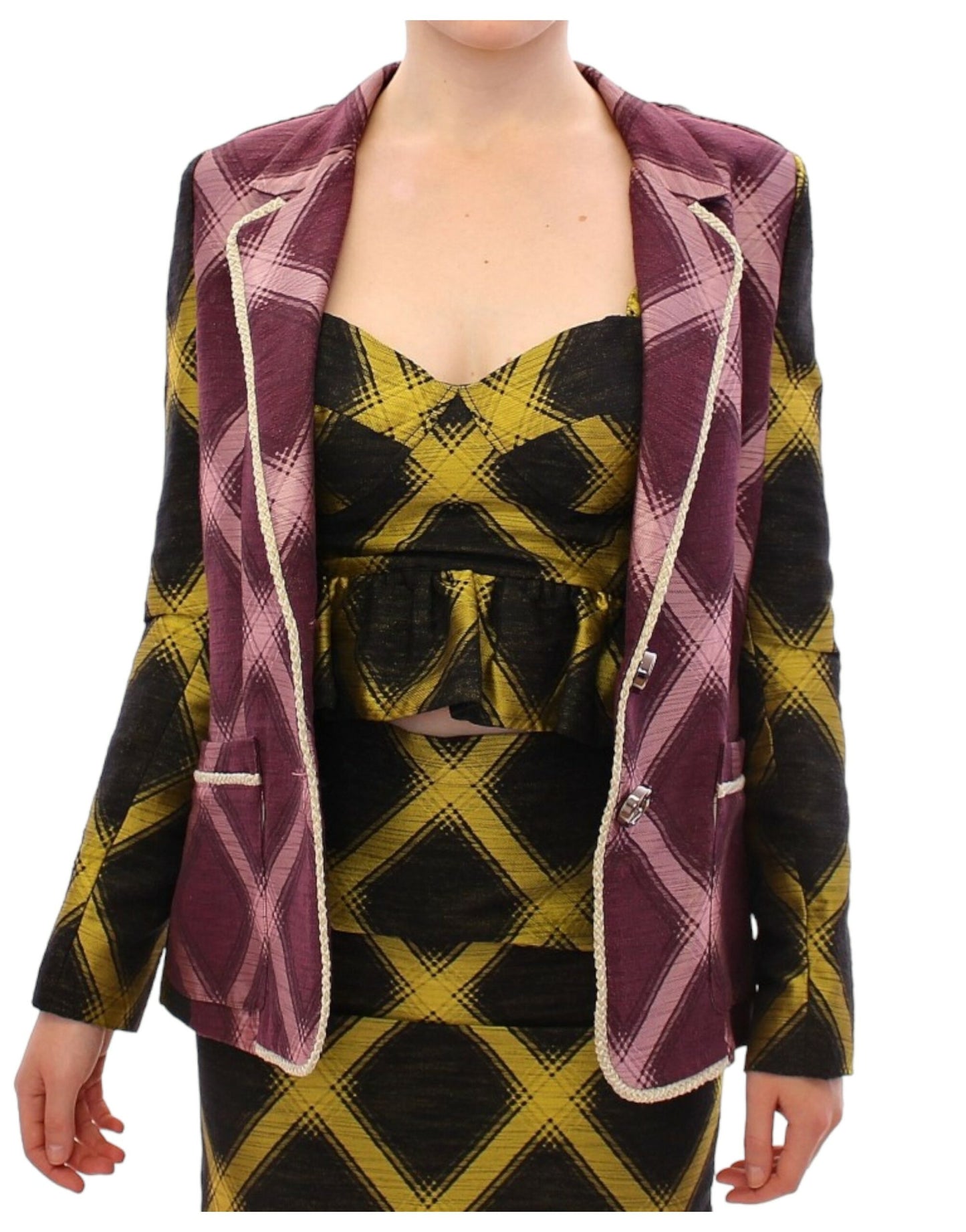 House of Holland Purple checkered blazer jacket House of Holland