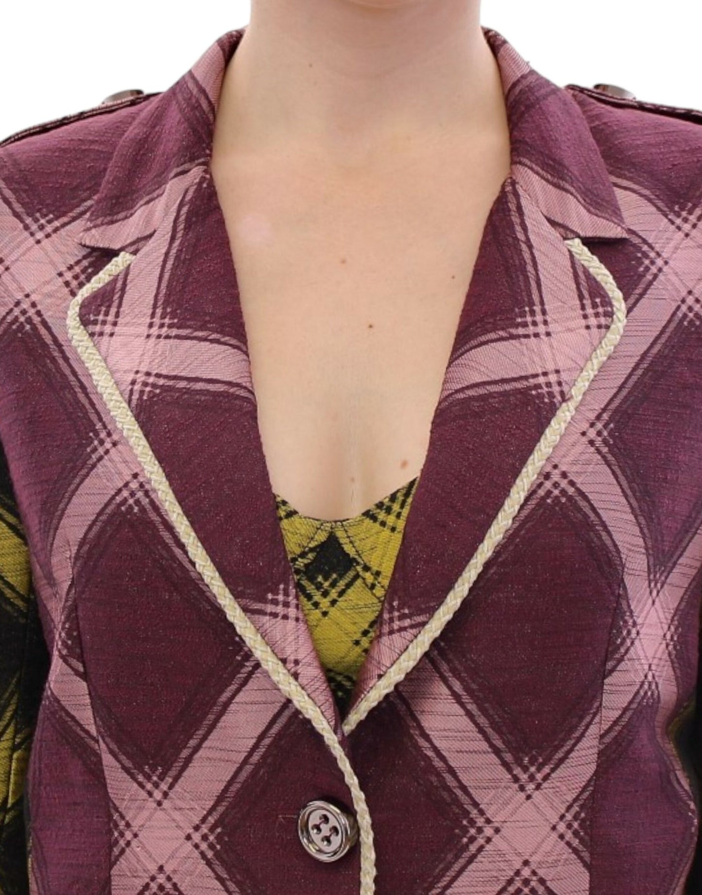 House of Holland Purple checkered blazer jacket House of Holland