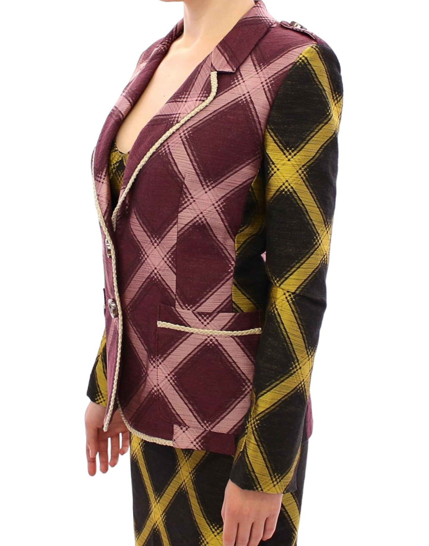 House of Holland Purple checkered blazer jacket House of Holland