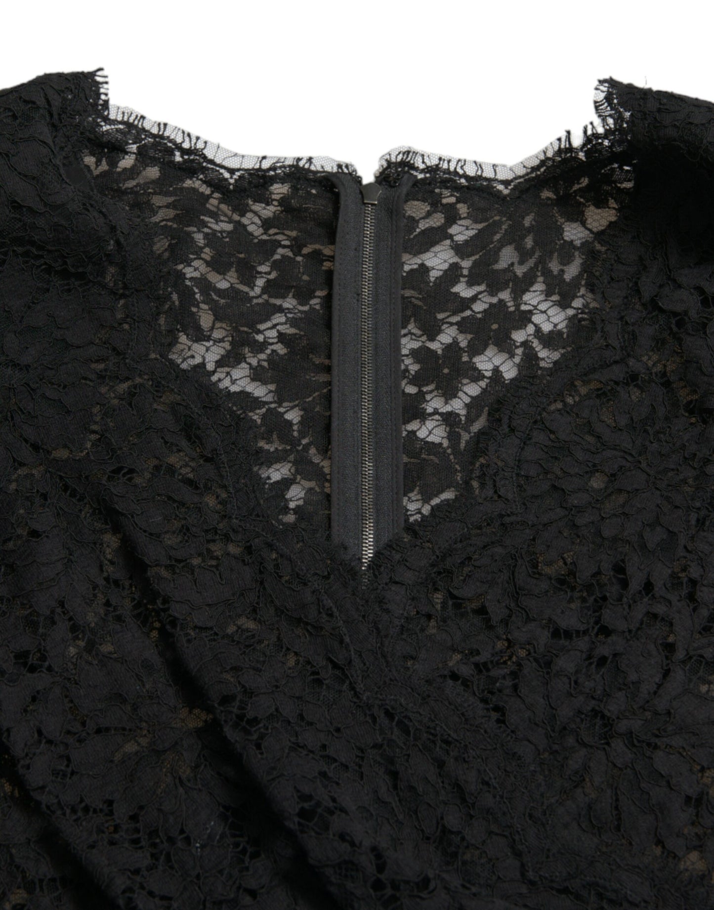 Dolce & Gabbana Black Bodycon Lace Cotton Sheath Mini Dress Dolce & Gabbana