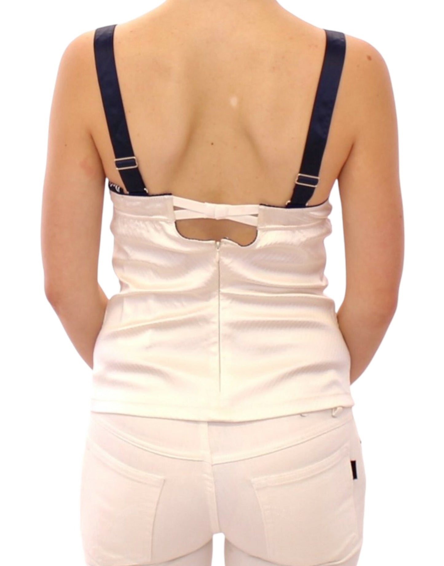 Dolce & Gabbana White sailor motive tank top Dolce & Gabbana