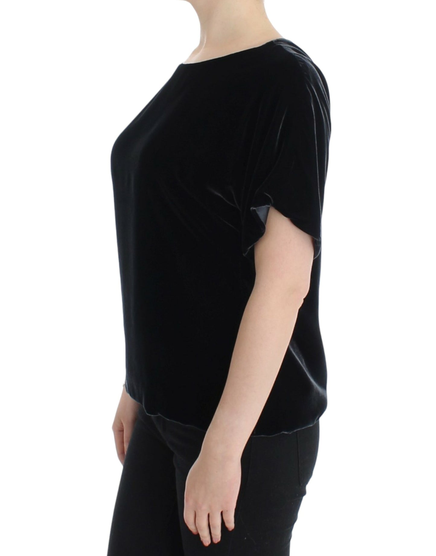 Dolce & Gabbana Black velvet shortsleeved blouse Dolce & Gabbana