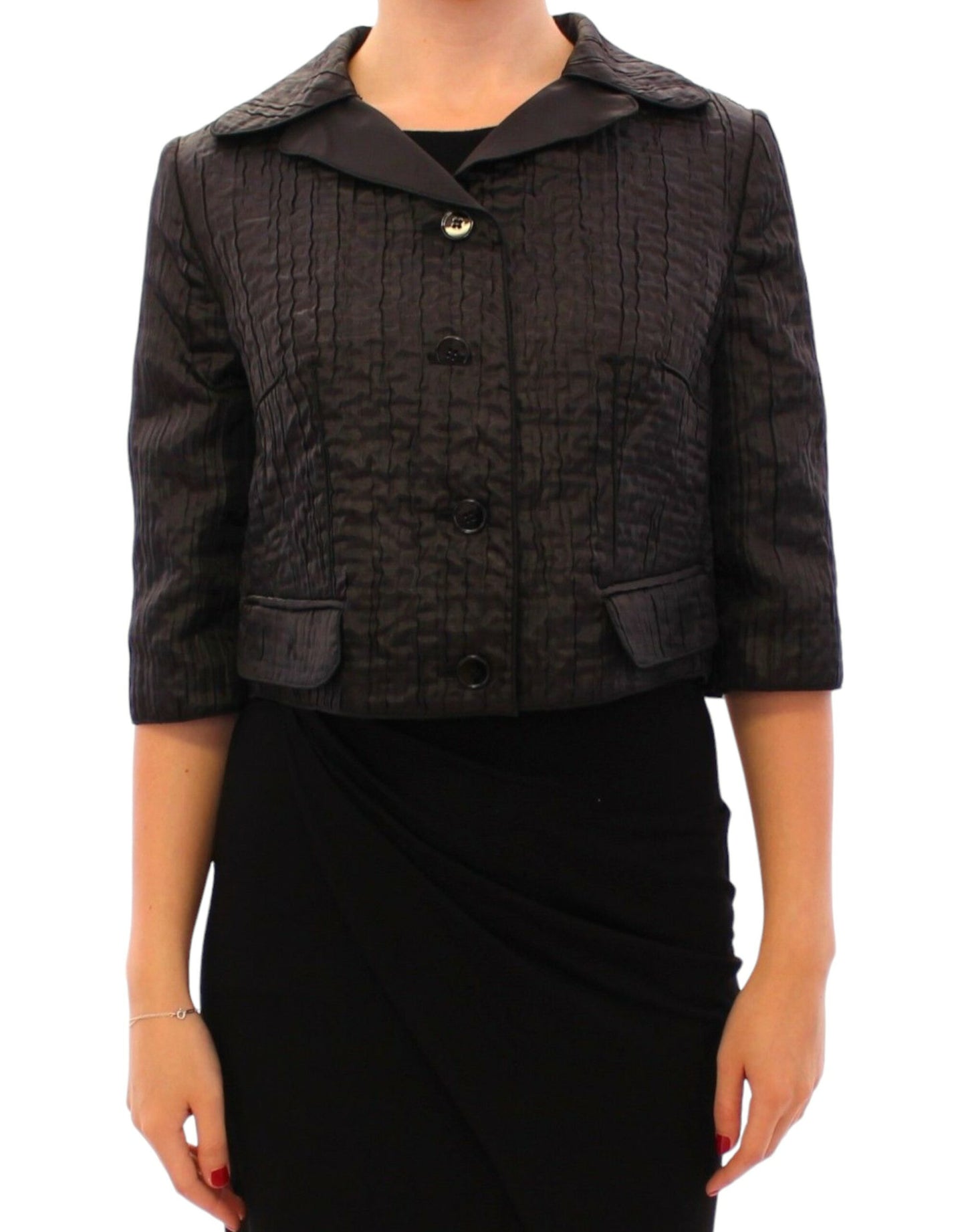 Dolce & Gabbana Black Short Bolero Shrug Jacket Coat Dolce & Gabbana