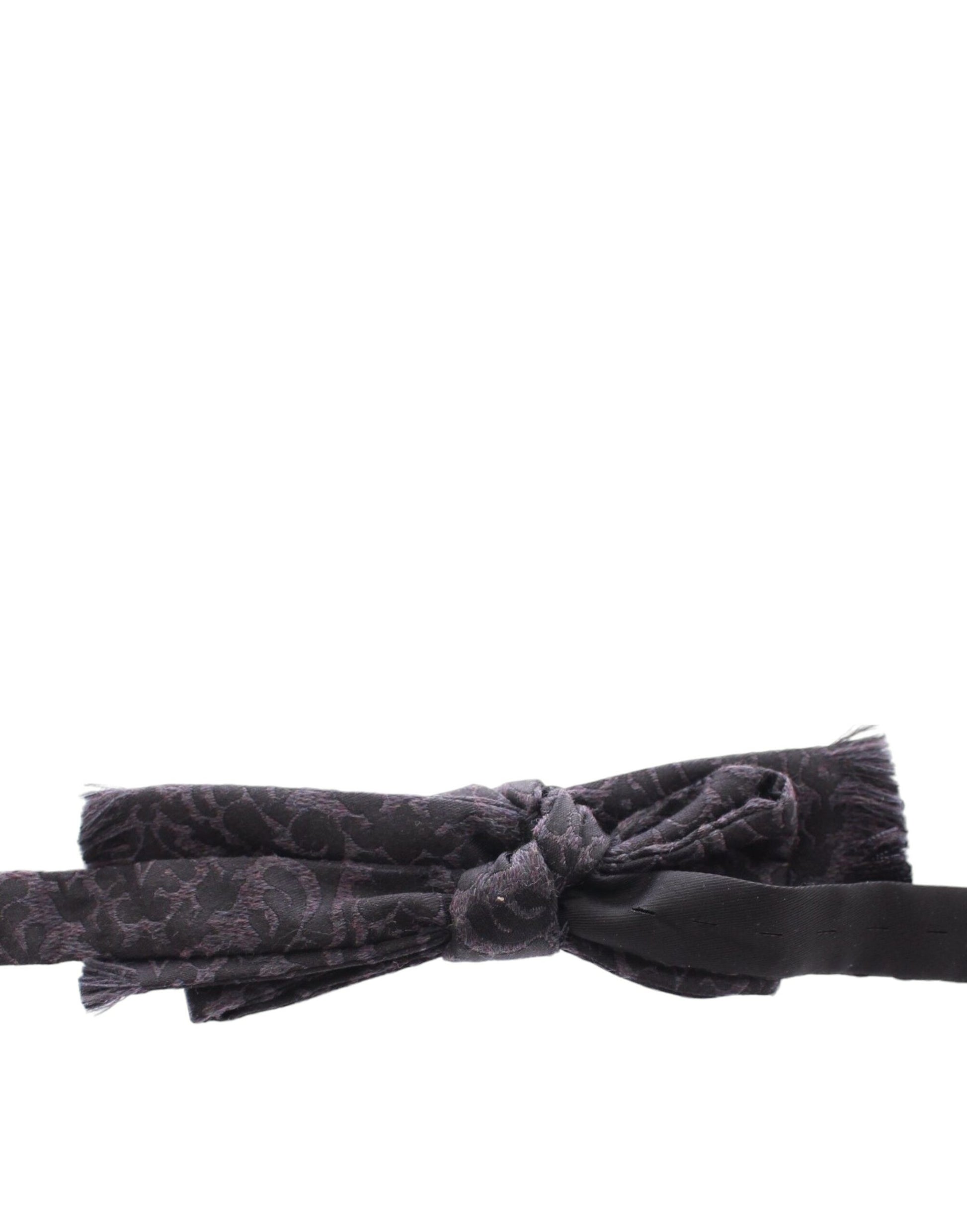 Dolce & Gabbana Gray Black Wool Bow Tie Dolce & Gabbana