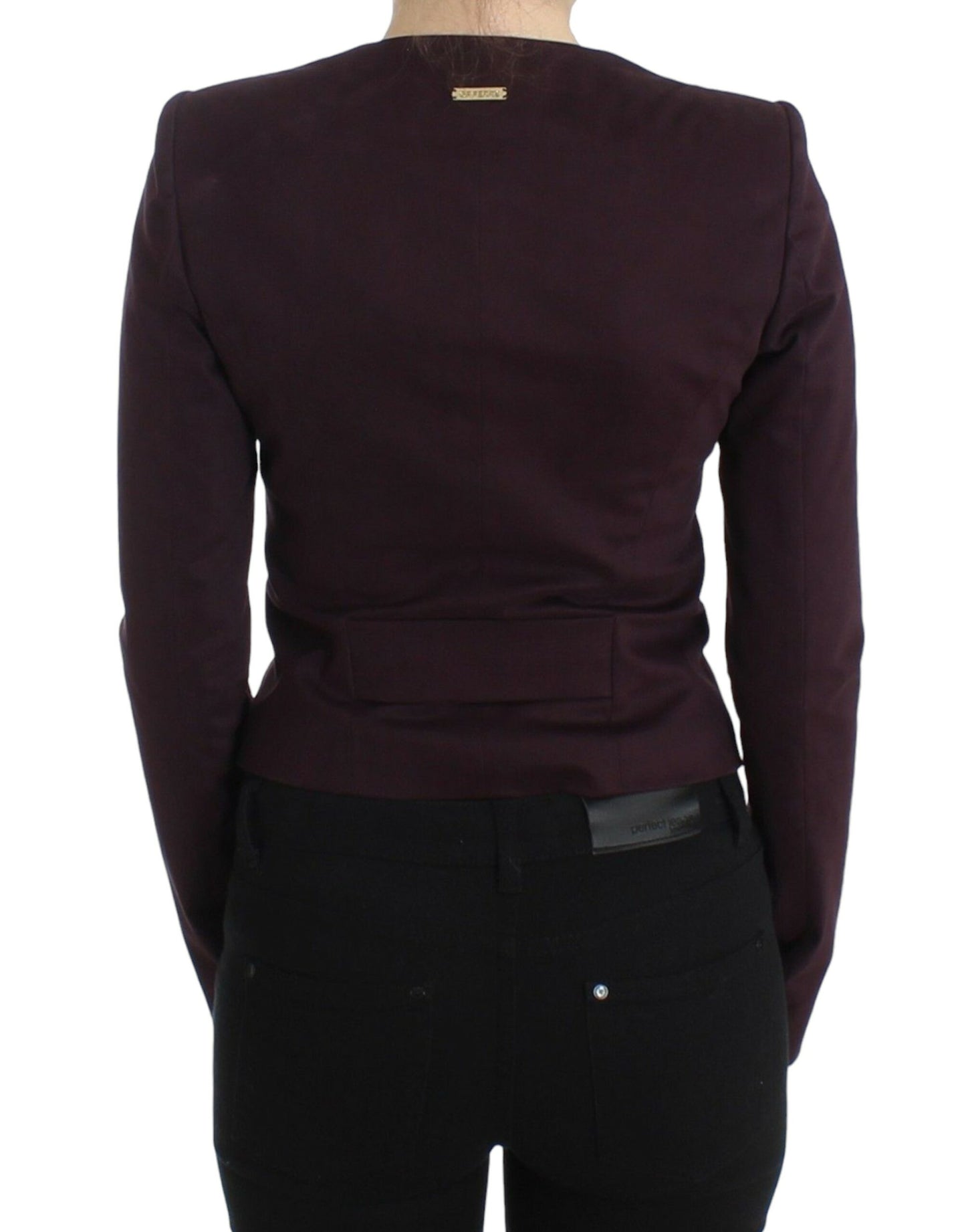 GF Ferre Purple Ruched Jacket Coat Blazer Short GF Ferre