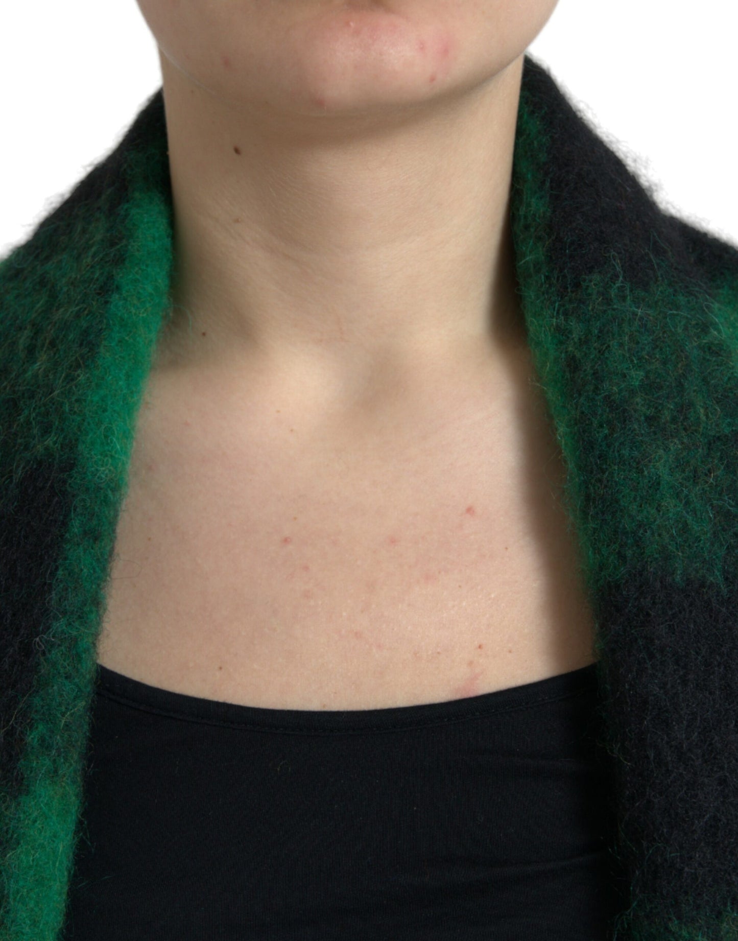 Dolce & Gabbana Black Green Buffalo Check Poncho Coat Jacket Dolce & Gabbana