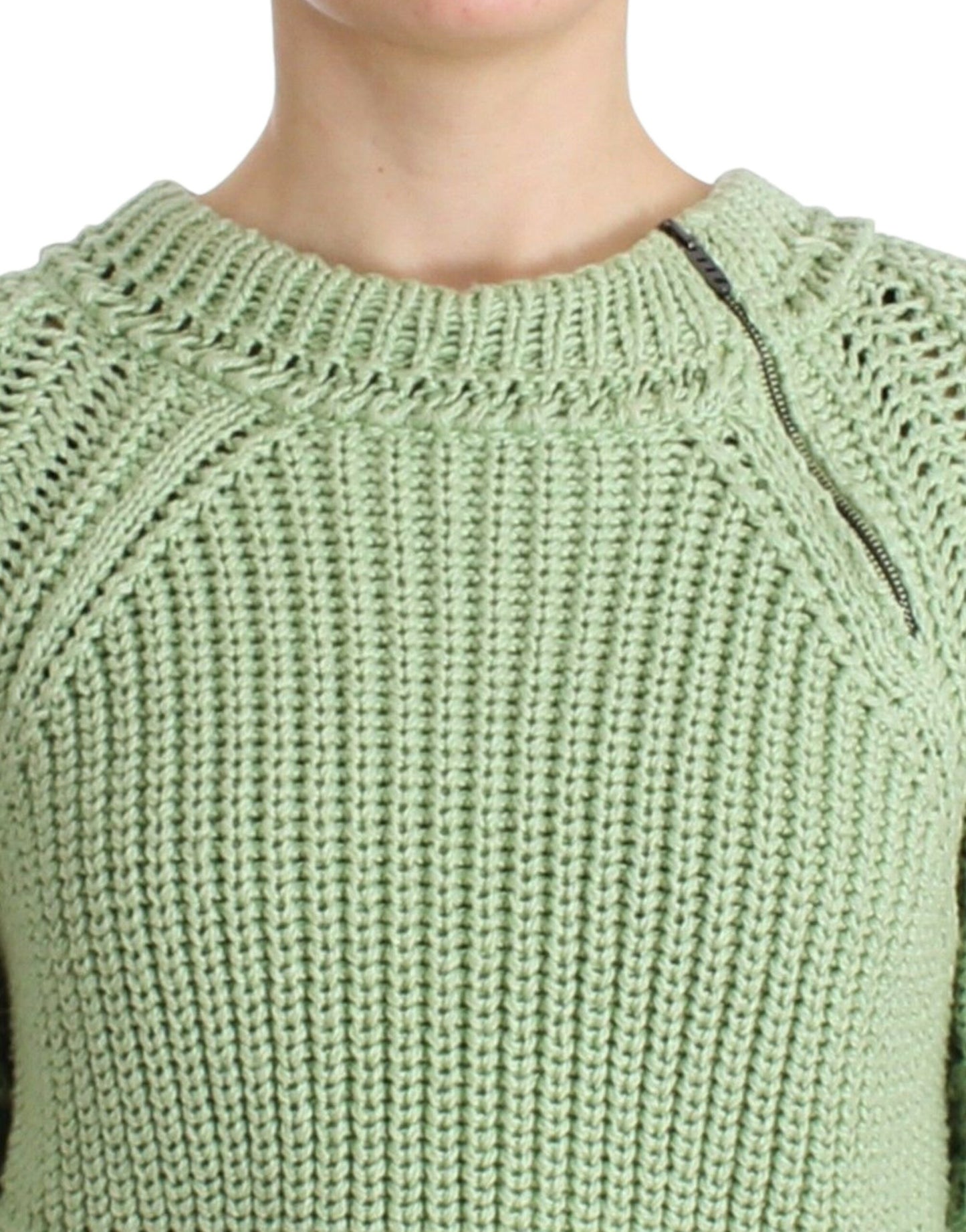 Ermanno Scervino Green Cropped Knit Sweater Knitted Jumper Ermanno Scervino