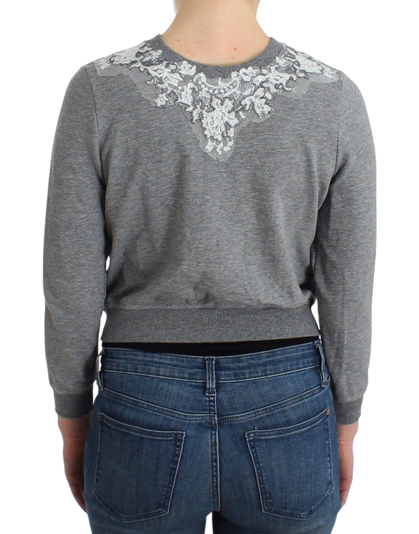Ermanno Scervino Lingerie Gray Lace Sweater Cardigan Top Ermanno Scervino