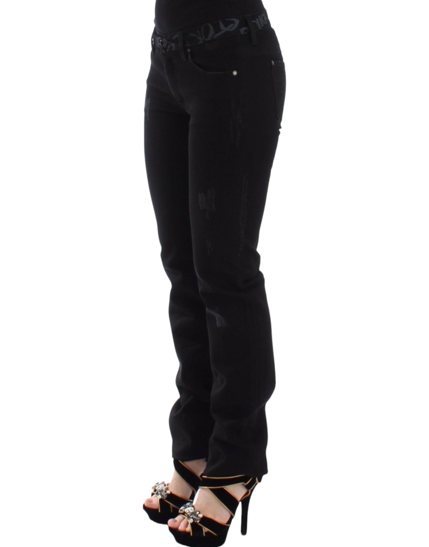 Ermanno Scervino Black Slim Jeans Denim Pants Skinny Stretch Ermanno Scervino