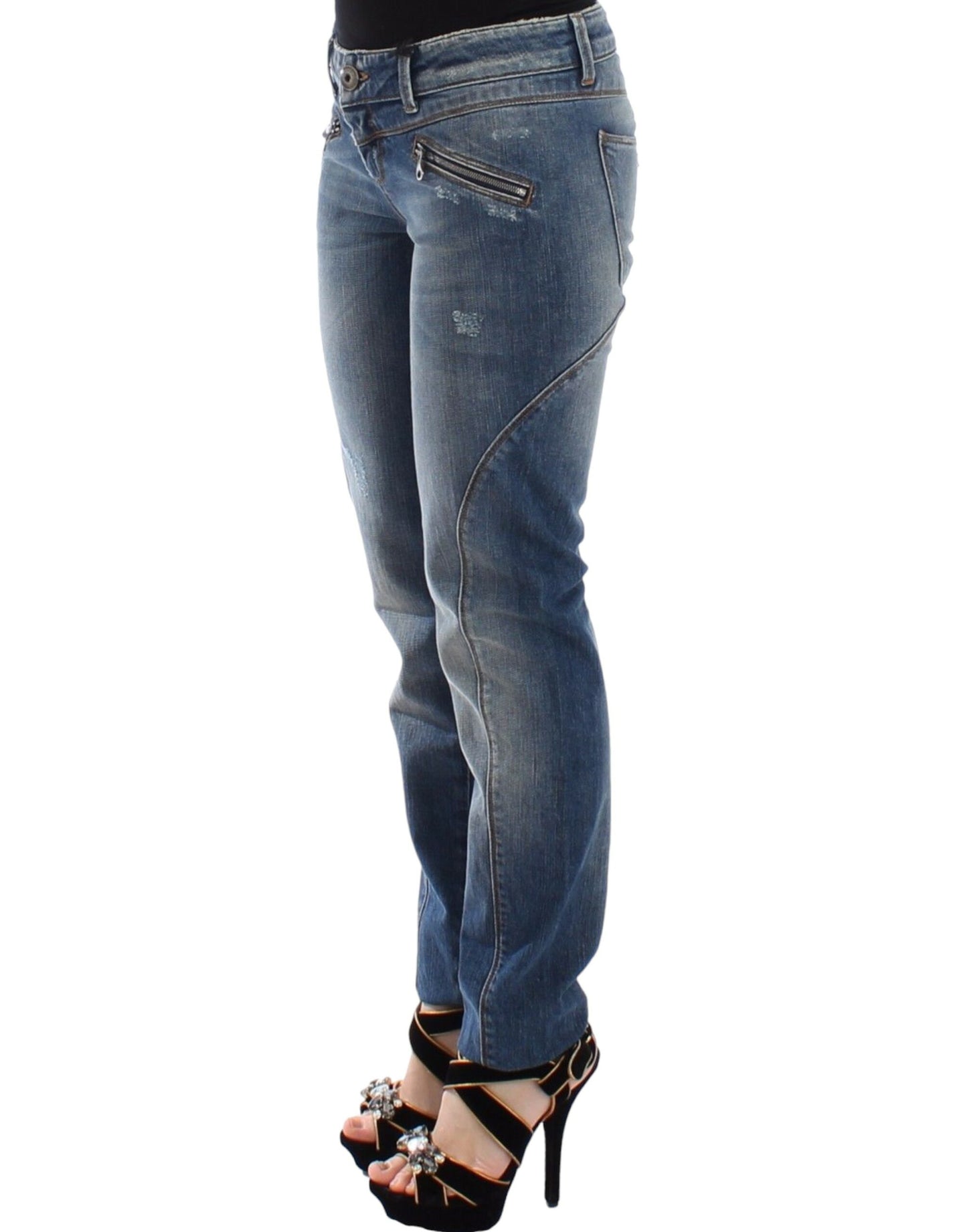 Ermanno Scervino Blue Slim Jeans Denim Pants Straight Stretch Ermanno Scervino