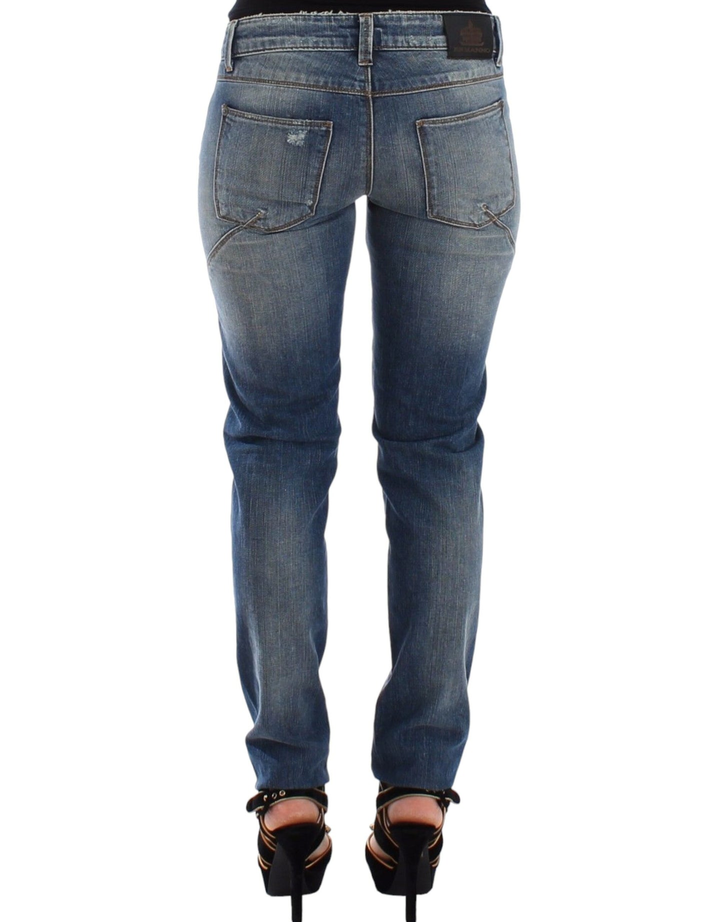 Ermanno Scervino Blue Slim Jeans Denim Pants Straight Stretch Ermanno Scervino