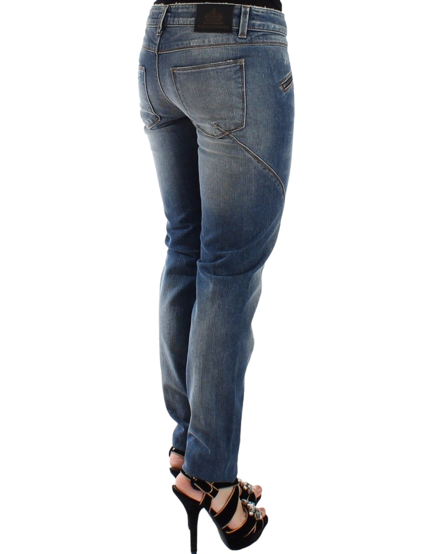 Ermanno Scervino Blue Slim Jeans Denim Pants Straight Stretch Ermanno Scervino