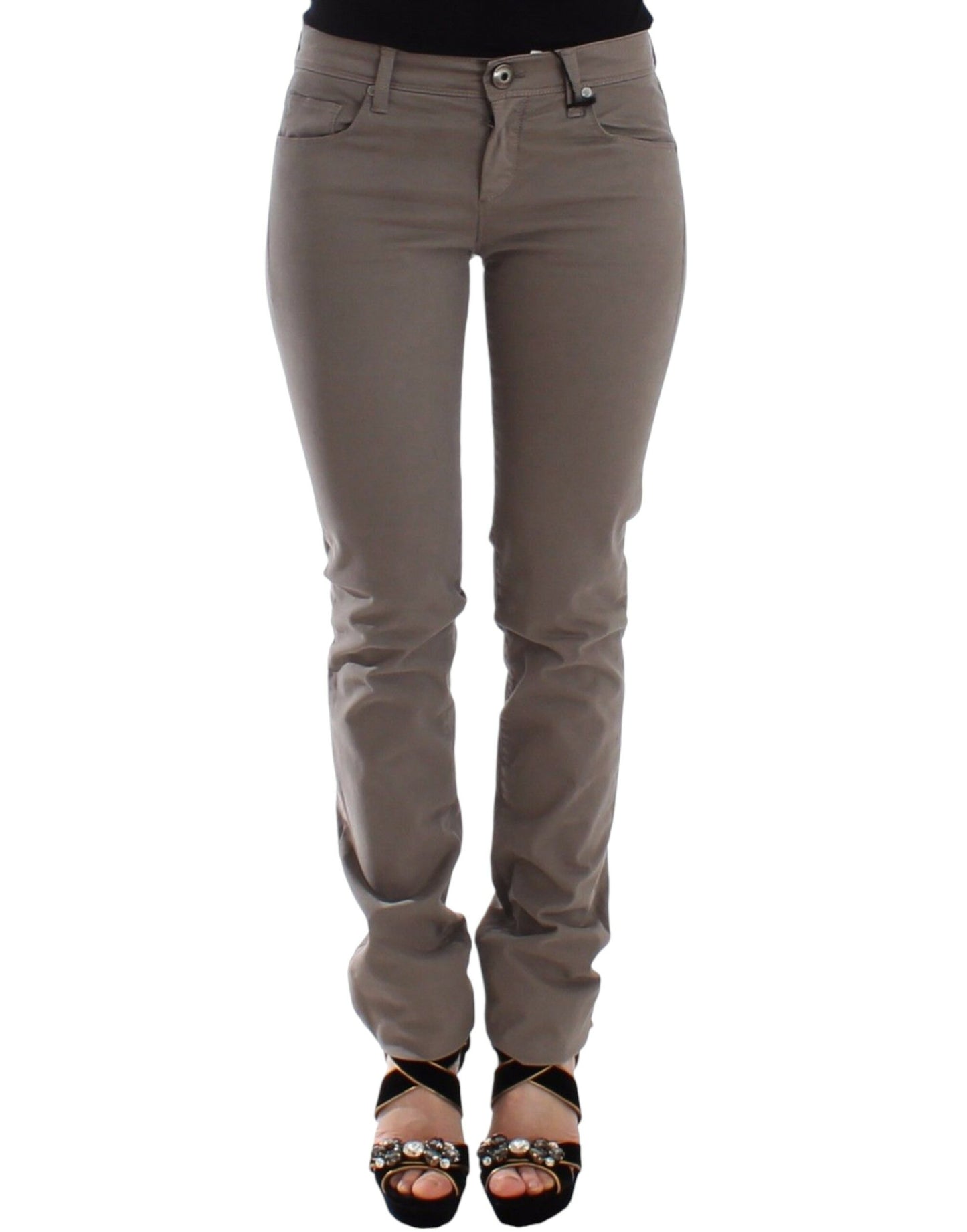 Ermanno Scervino Taupe Beige Slim Jeans Denim Pants Skinny Ermanno Scervino