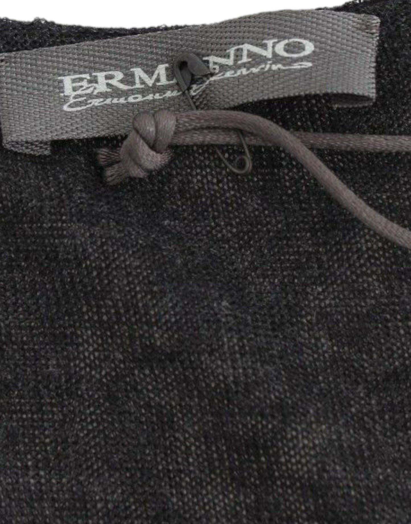 Ermanno Scervino Black Wool Blend Stretch Long Sleeve Sweater Ermanno Scervino