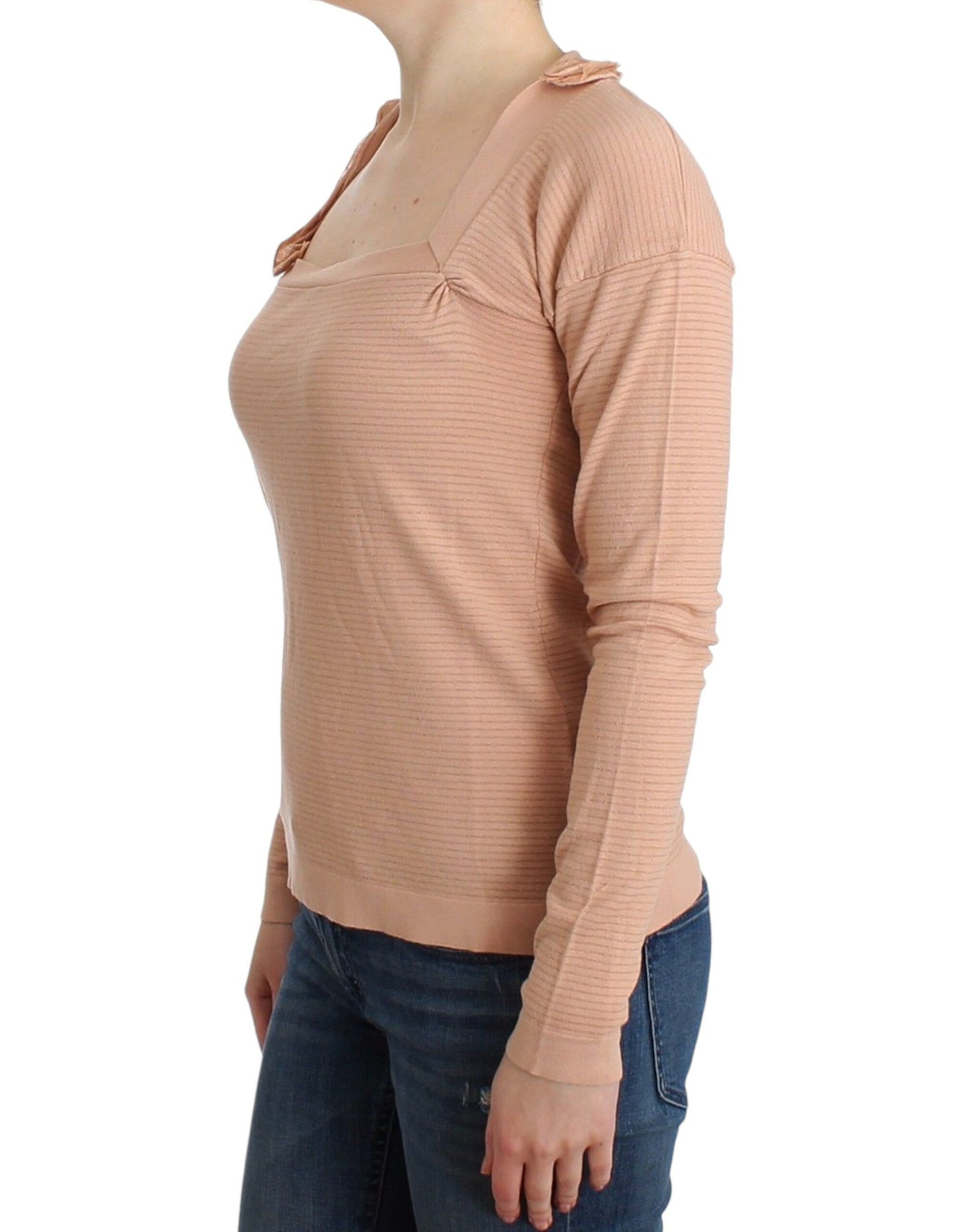 Ermanno Scervino Orange Wool Blend Striped Long Sleeve Top Ermanno Scervino