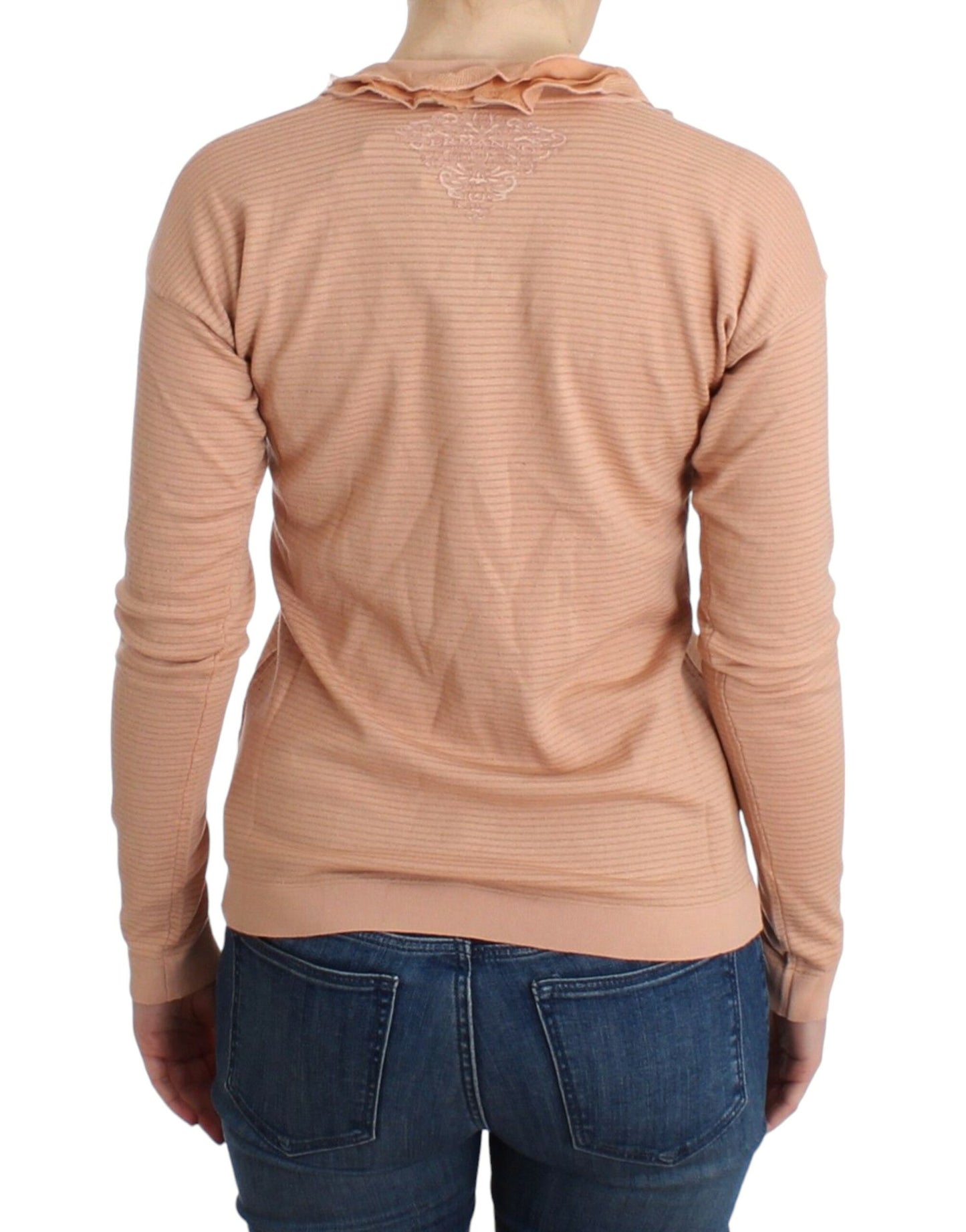 Ermanno Scervino Orange Wool Blend Striped Long Sleeve Top Ermanno Scervino