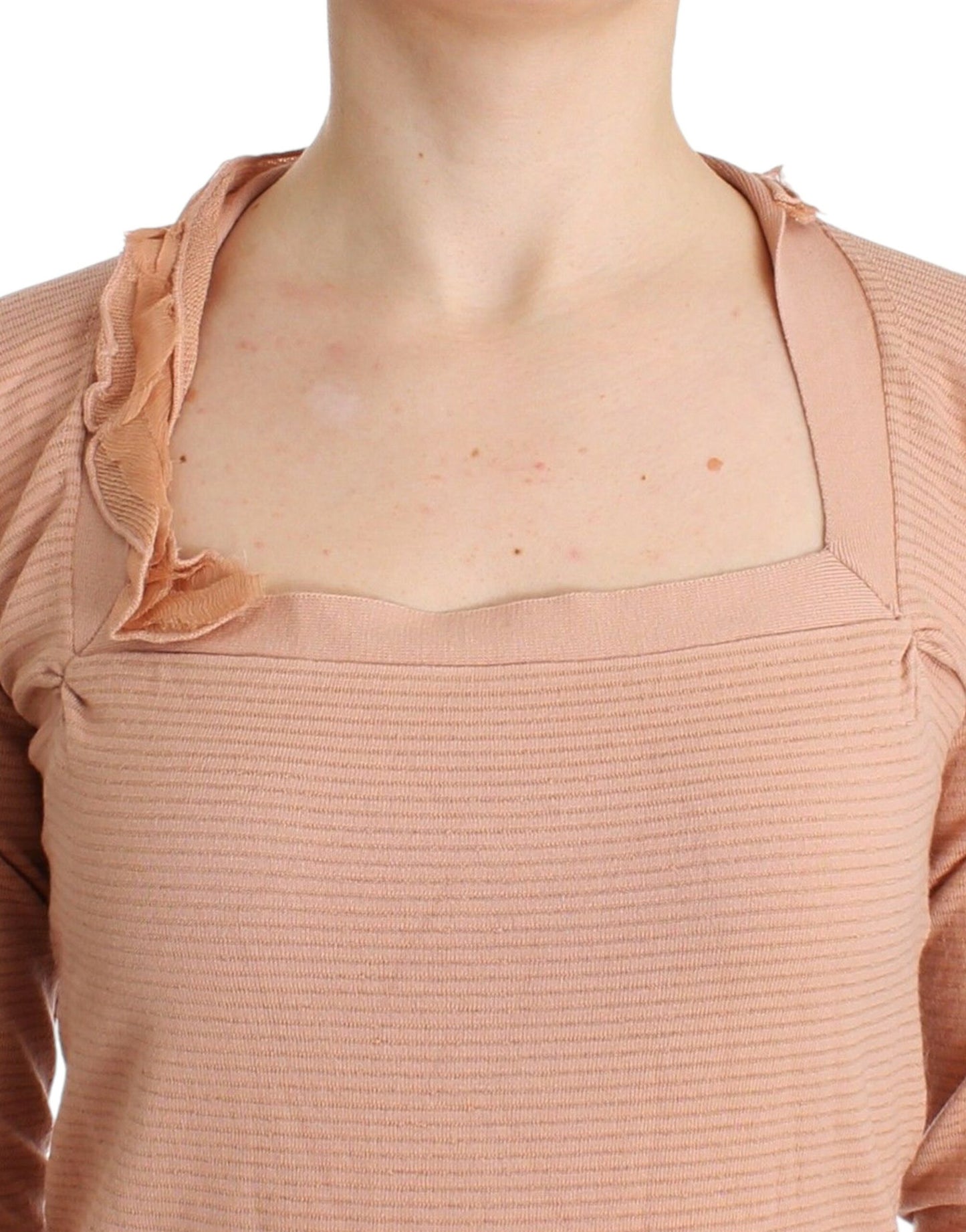 Ermanno Scervino Orange Wool Blend Striped Long Sleeve Top Ermanno Scervino