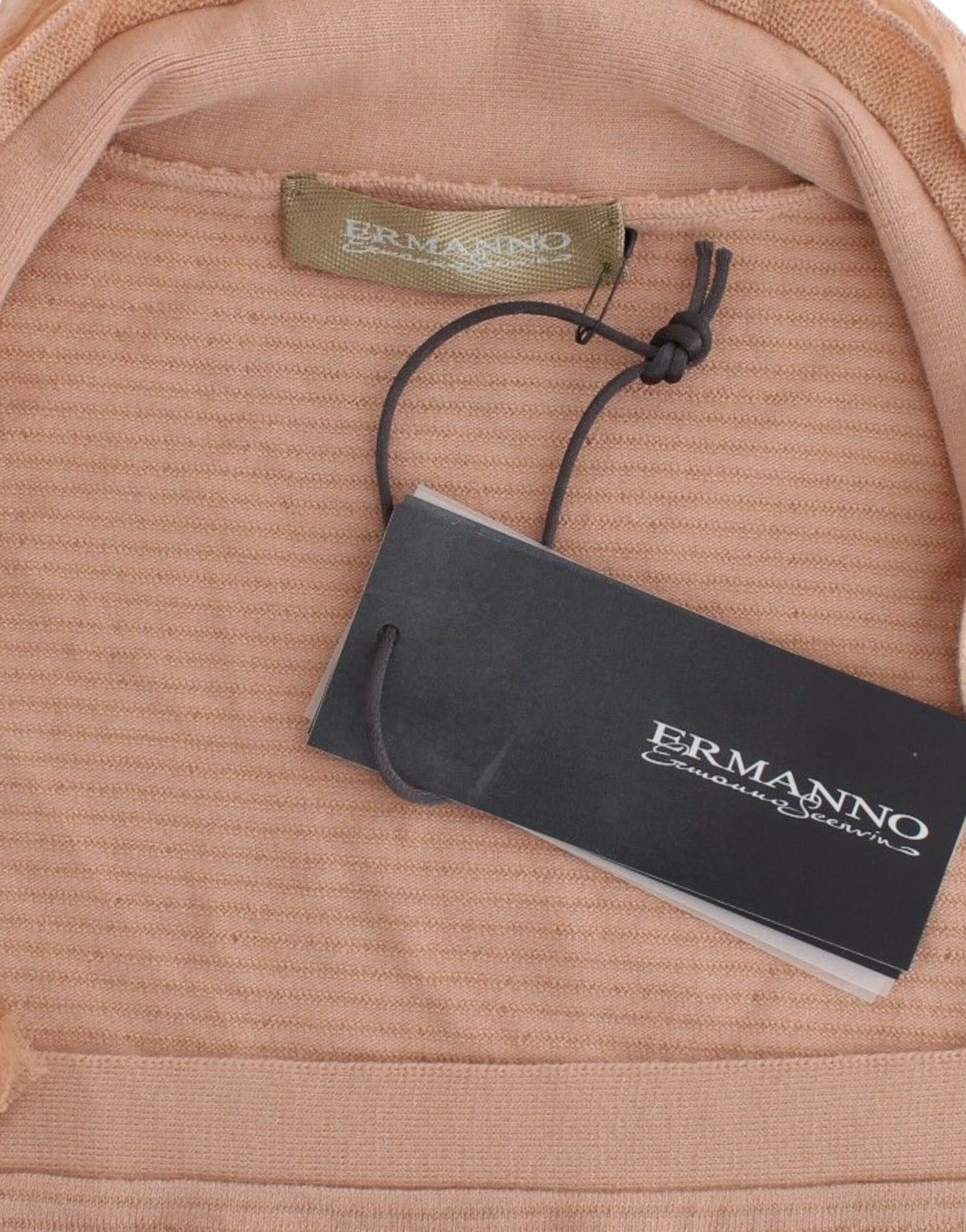Ermanno Scervino Orange Wool Blend Striped Long Sleeve Top Ermanno Scervino