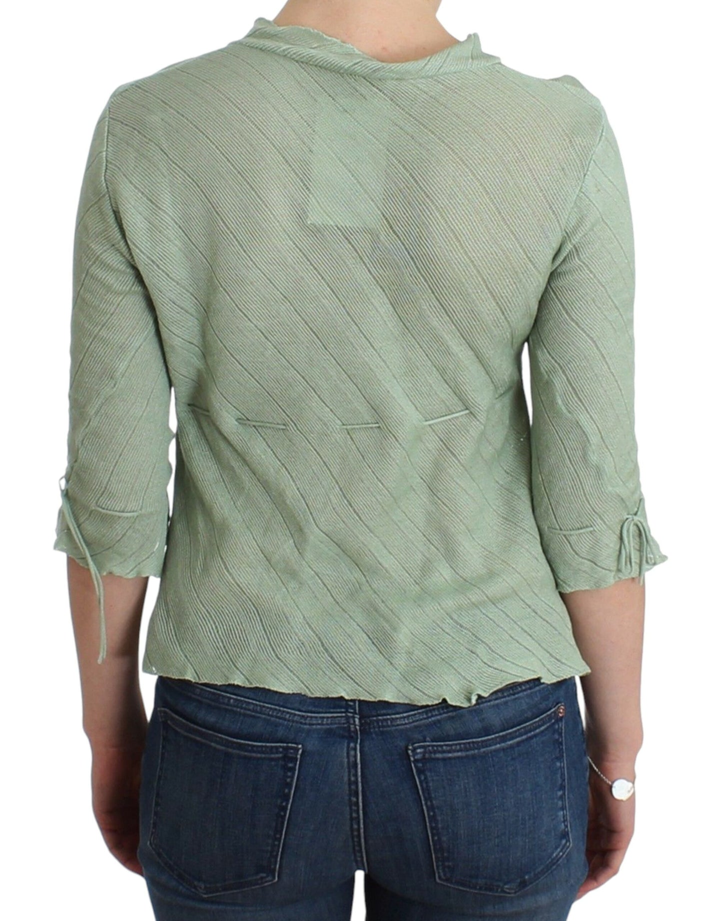 Ermanno Scervino Green Lightweight Knit Sweater Top Blouse Ermanno Scervino