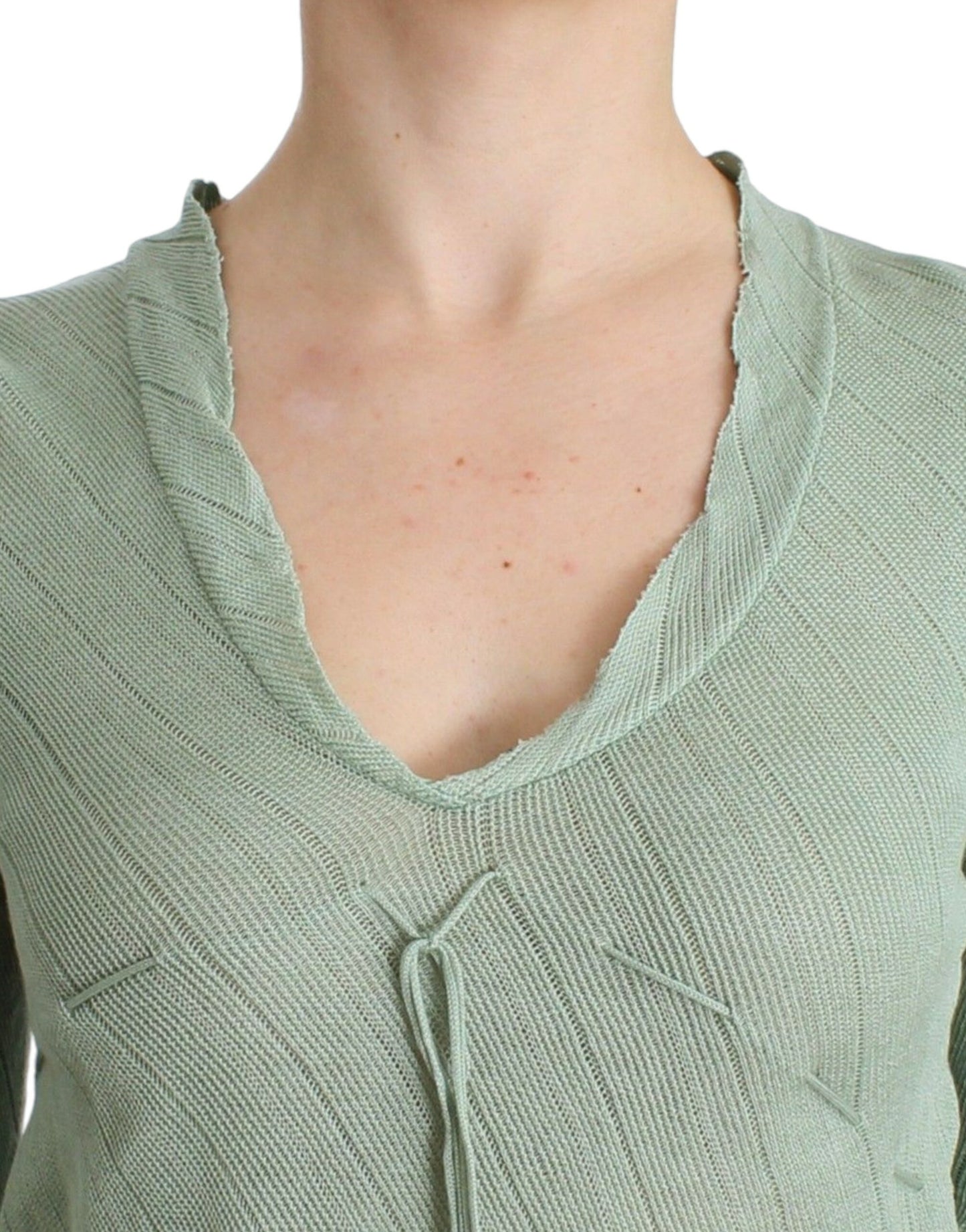 Ermanno Scervino Green Lightweight Knit Sweater Top Blouse Ermanno Scervino