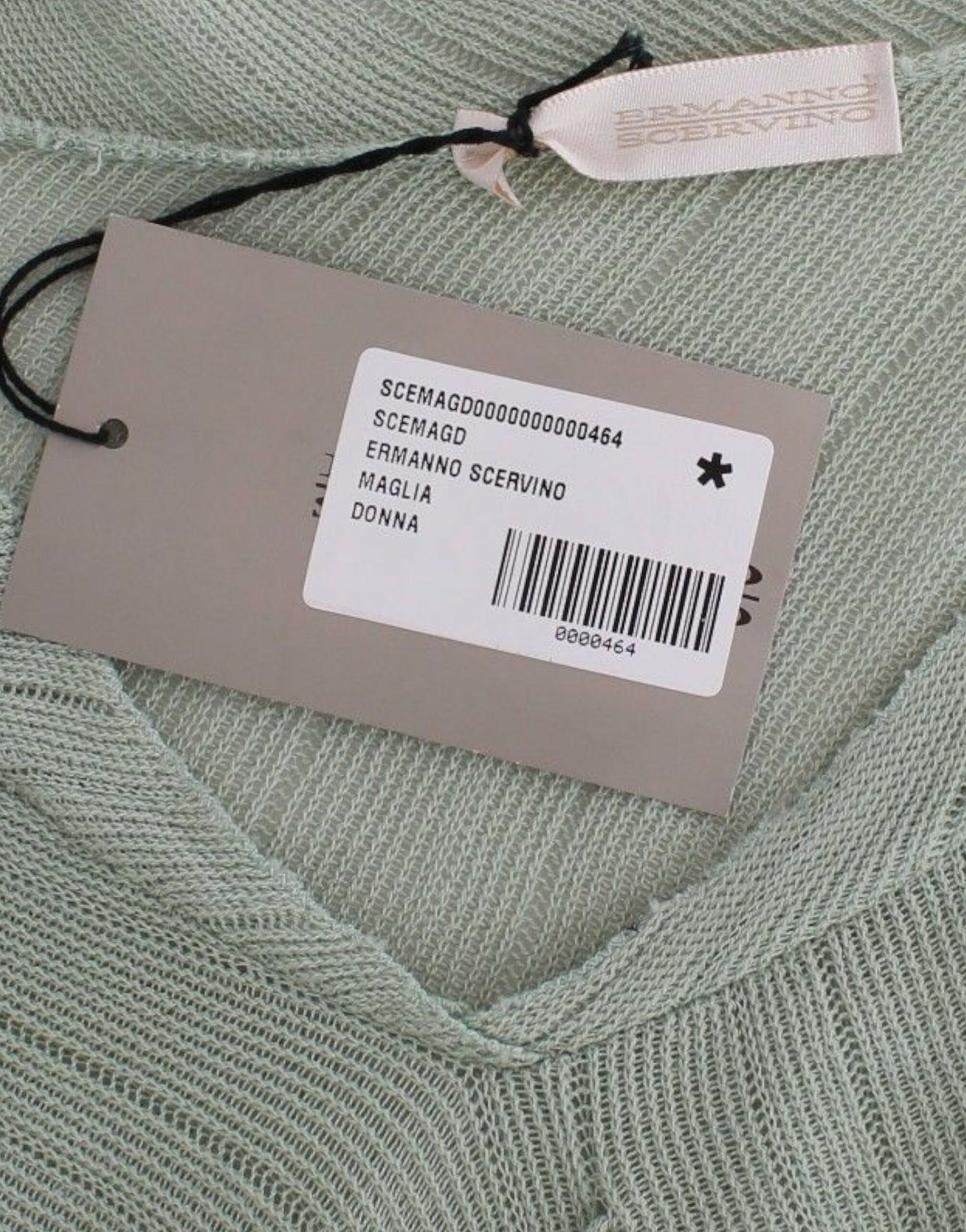 Ermanno Scervino Green Lightweight Knit Sweater Top Blouse Ermanno Scervino