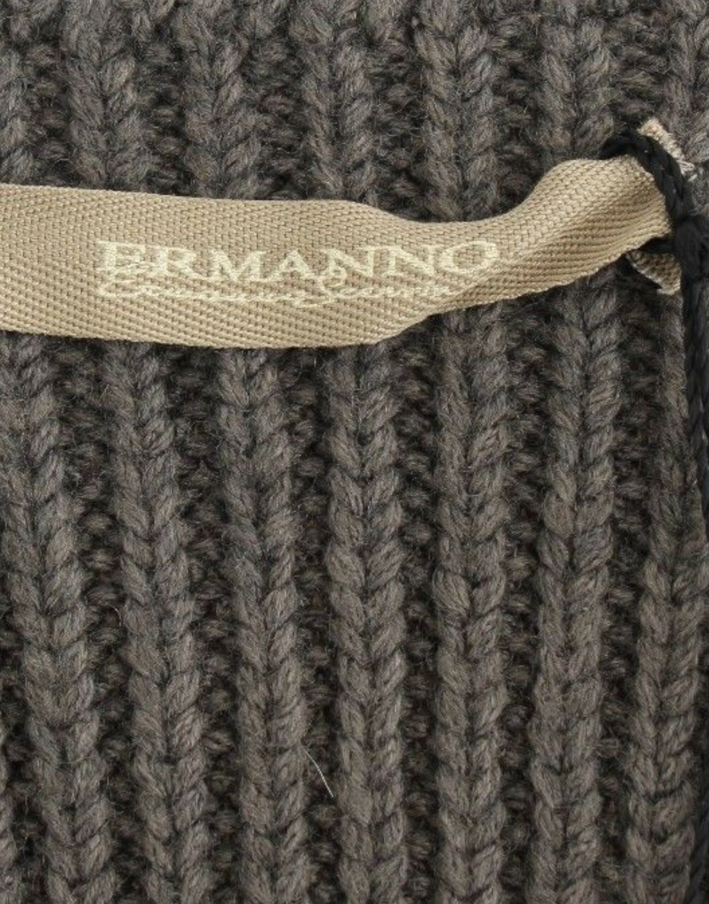 Ermanno Scervino Gray Knit Top Knitted Sweater Merino Wool Ermanno Scervino