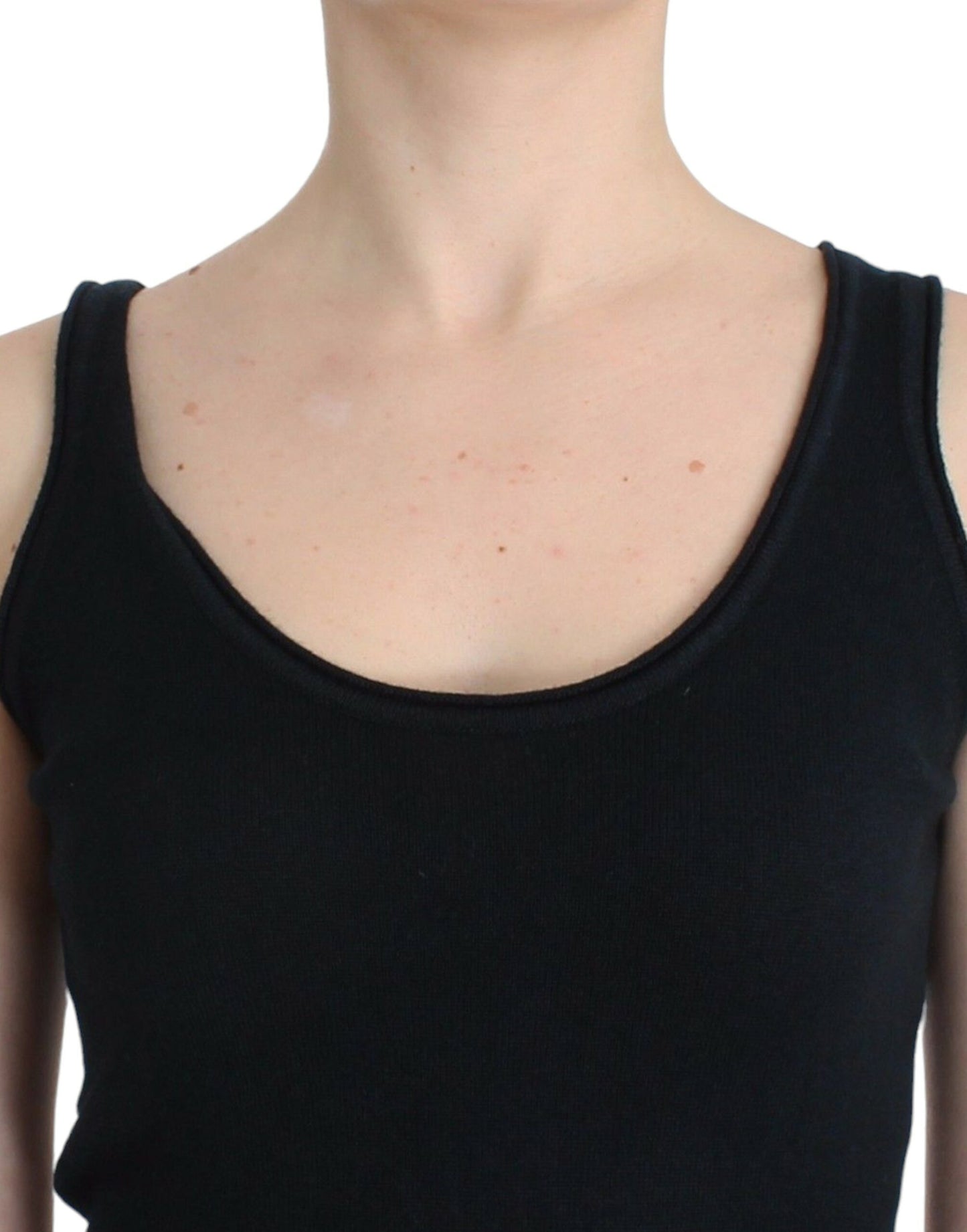 Ermanno Scervino Black Knit Top Knitted Sweater 100% Cashmere Ermanno Scervino