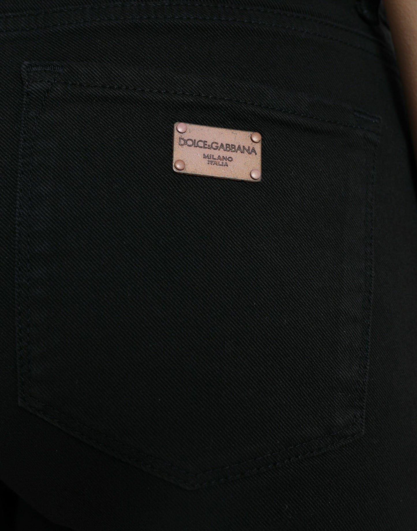 Dolce & Gabbana Black Cotton Mid Waist Skinny Denim Jeans Dolce & Gabbana