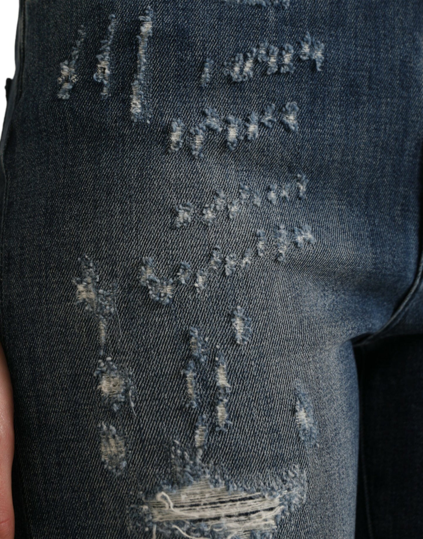 Dolce & Gabbana Dark Blue Distressed GRACE Skinny Denim Jeans Dolce & Gabbana