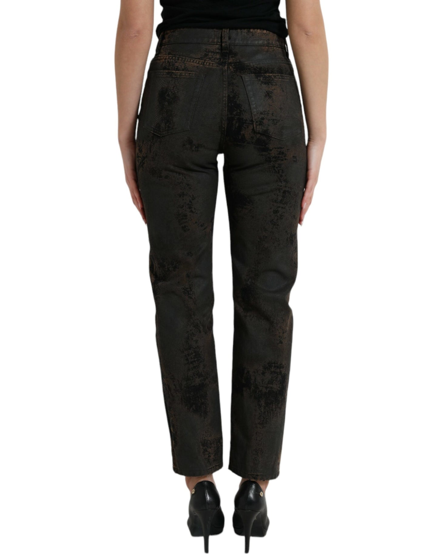 Dolce & Gabbana Brown BOYFRIEND Mid Waist Cotton Denim Jeans Dolce & Gabbana