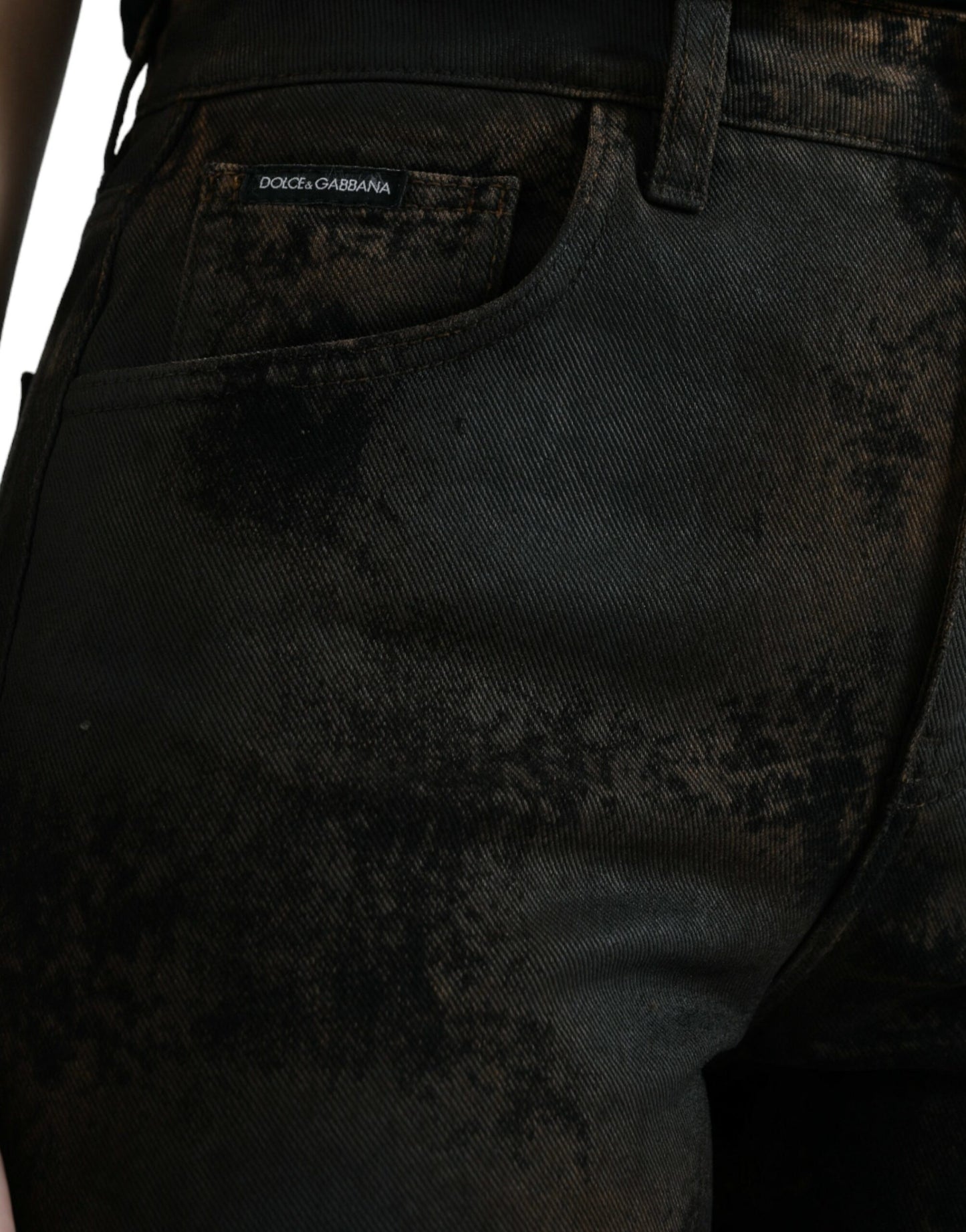 Dolce & Gabbana Brown BOYFRIEND Mid Waist Cotton Denim Jeans Dolce & Gabbana