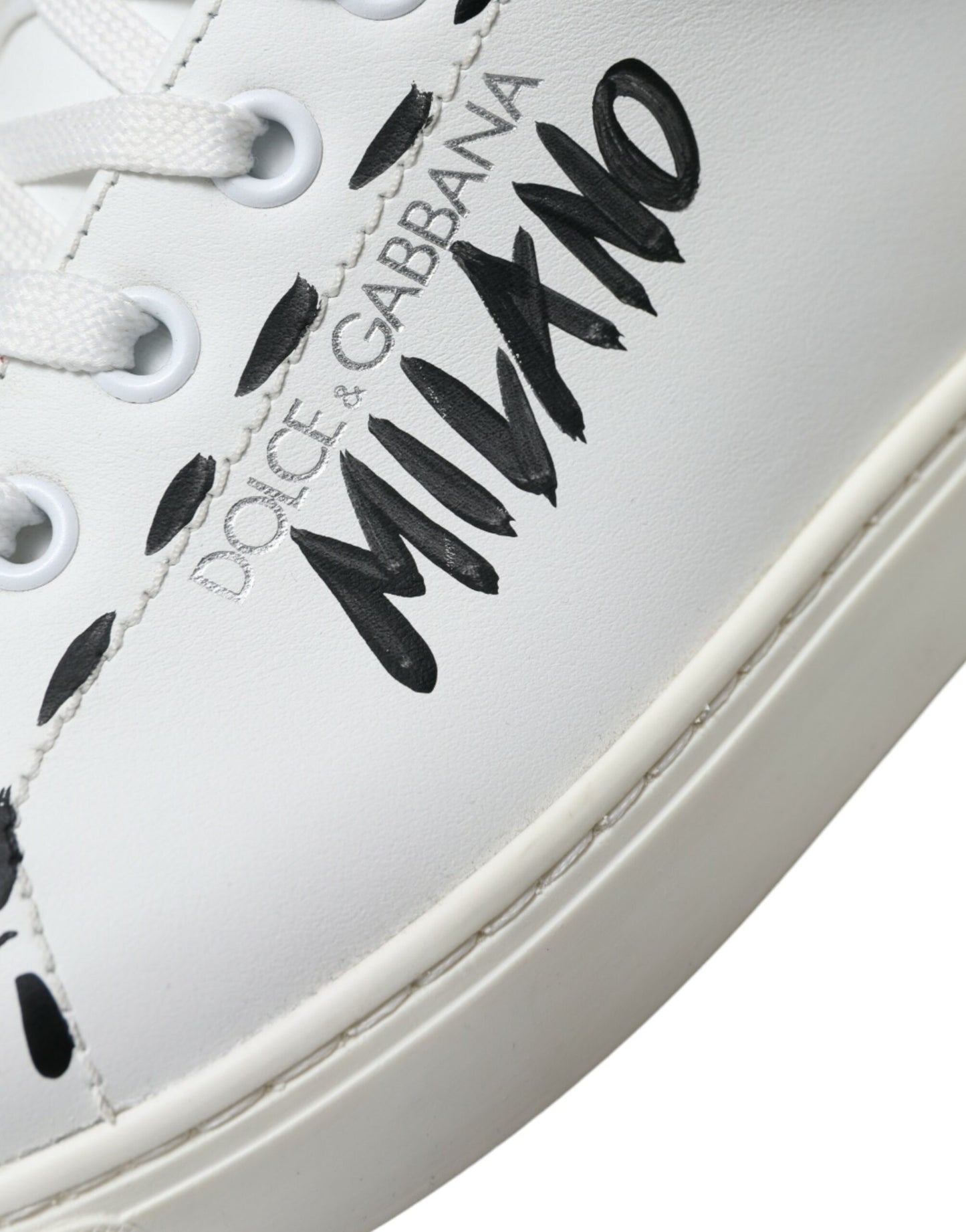 Dolce & Gabbana White Leather LOVE Milano Men Sneakers Shoes Dolce & Gabbana