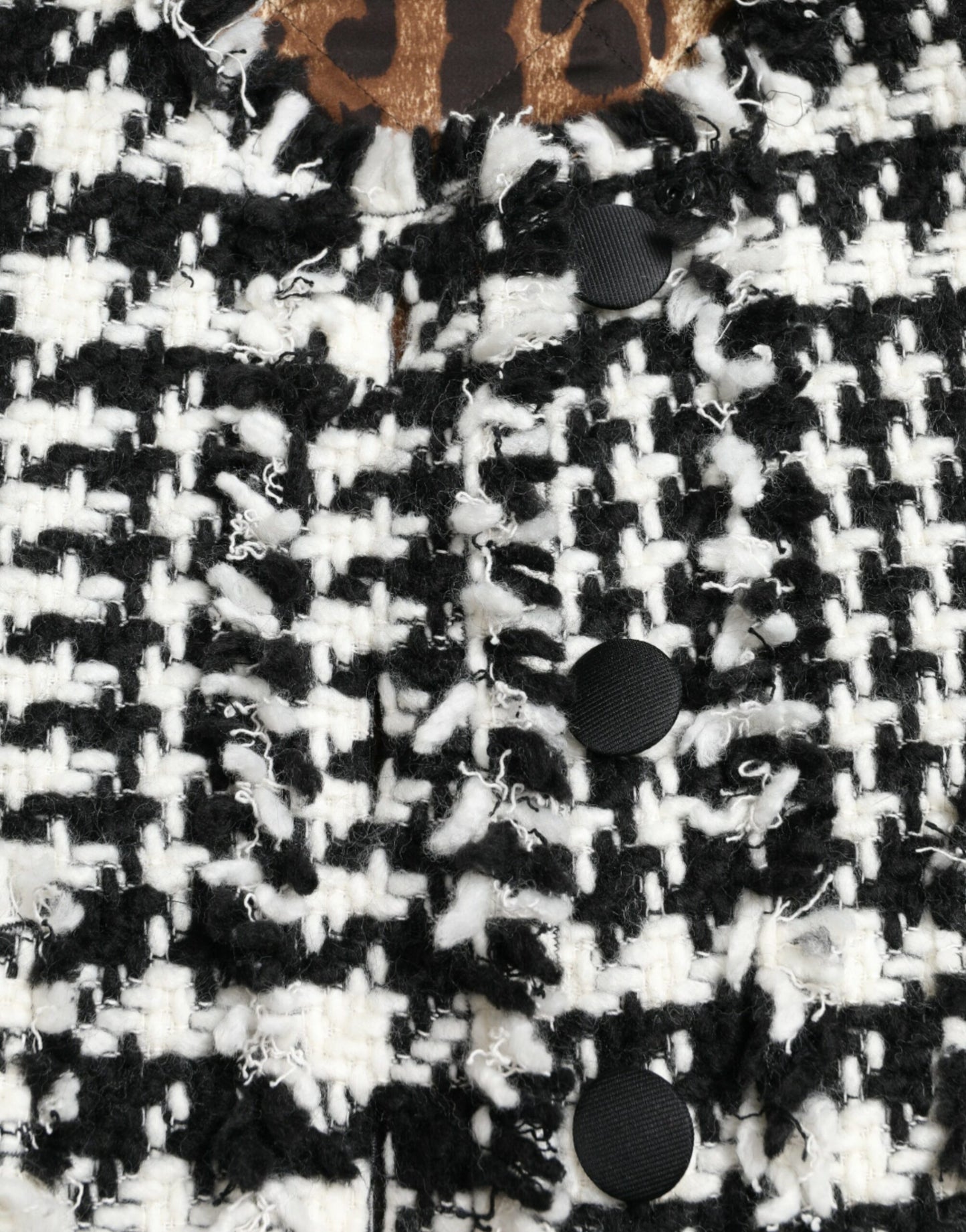 Dolce & Gabbana Black White Houndstooth Trench Coat Jacket Dolce & Gabbana