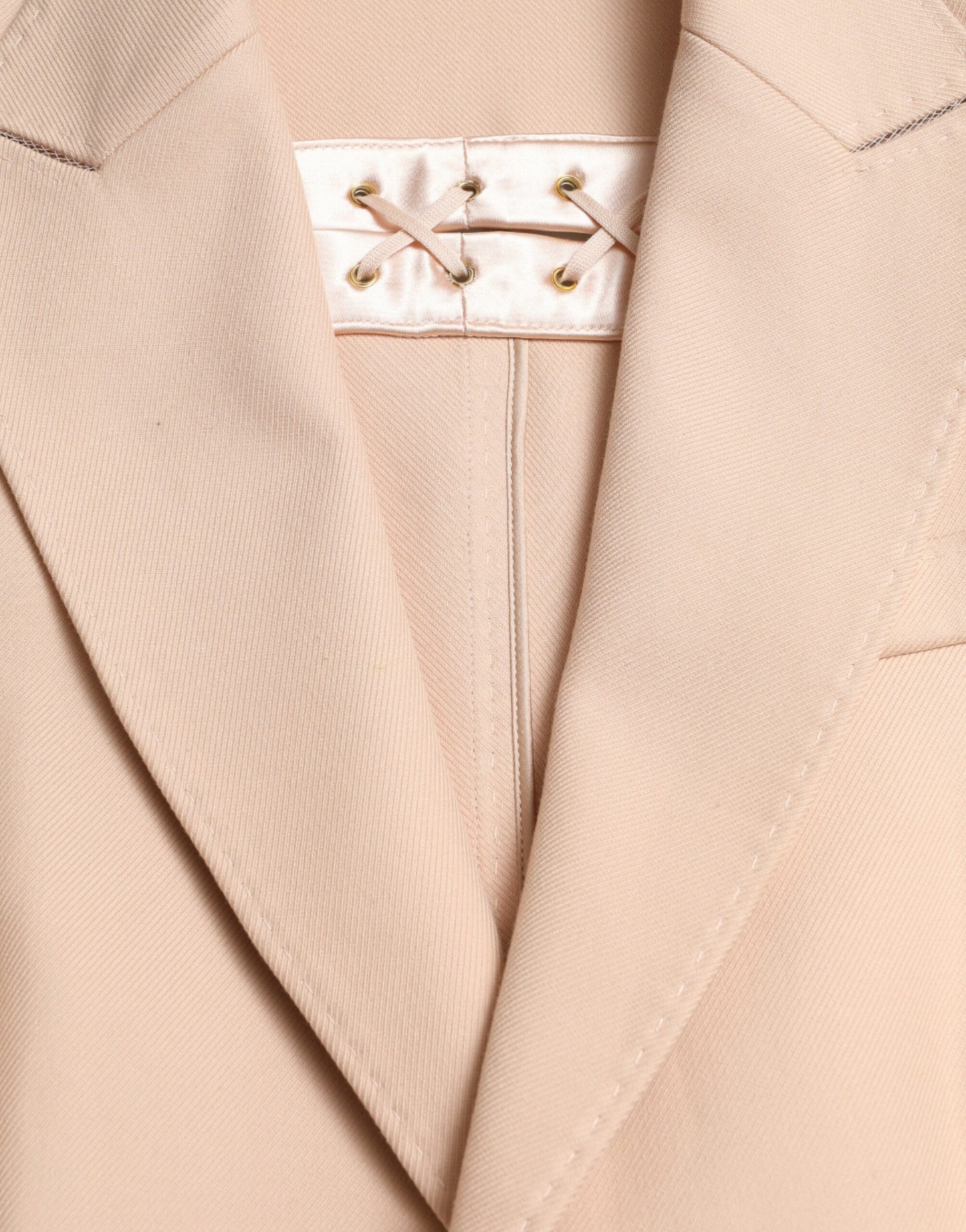 Dolce & Gabbana Beige Cotton Single Breasted Long Coat Jacket Dolce & Gabbana