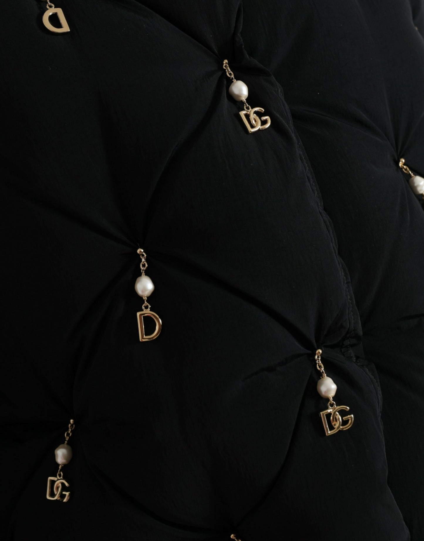 Dolce & Gabbana Black Embellished Quilted Shell Bomber Jacket Dolce & Gabbana