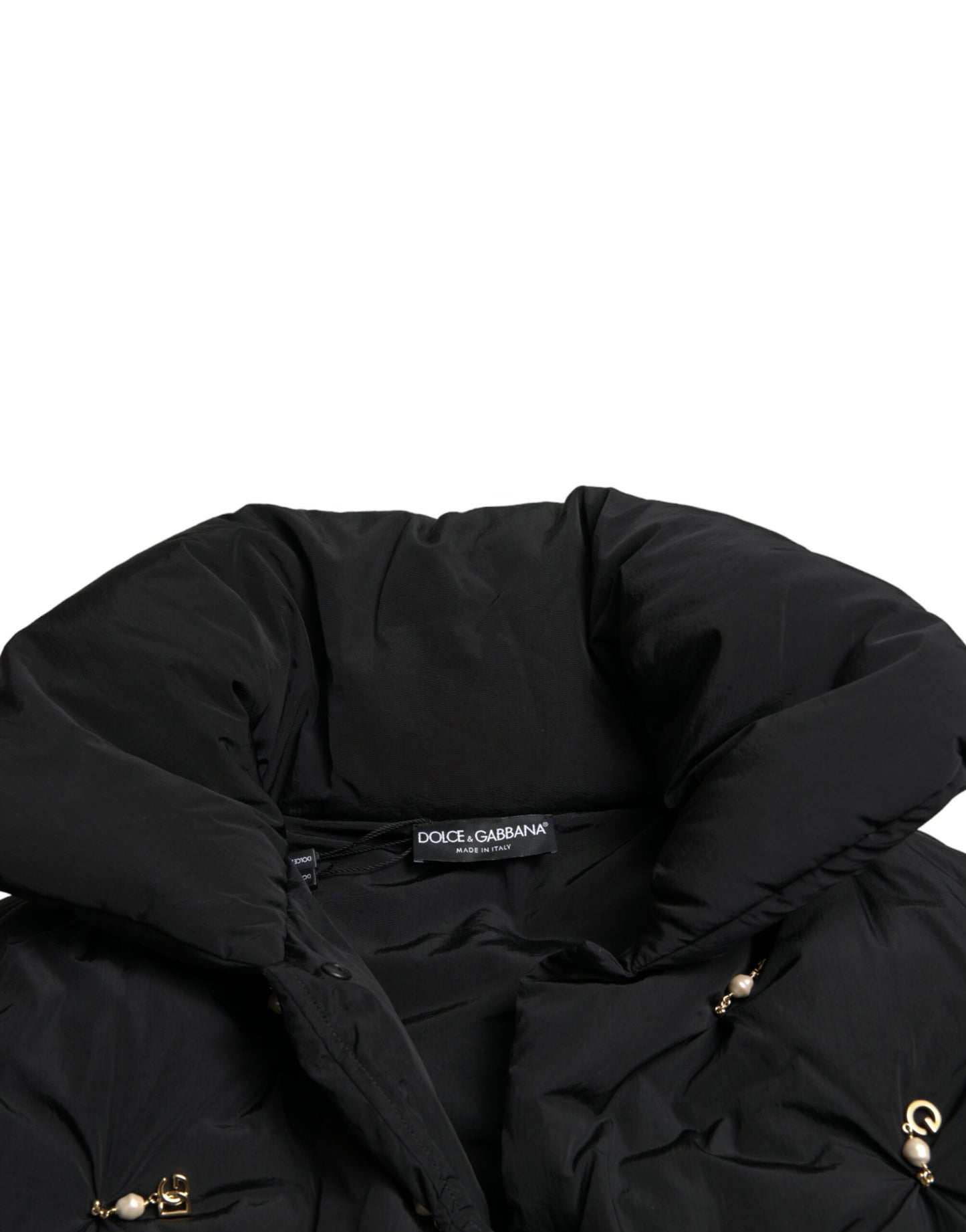 Dolce & Gabbana Black Embellished Quilted Shell Bomber Jacket Dolce & Gabbana