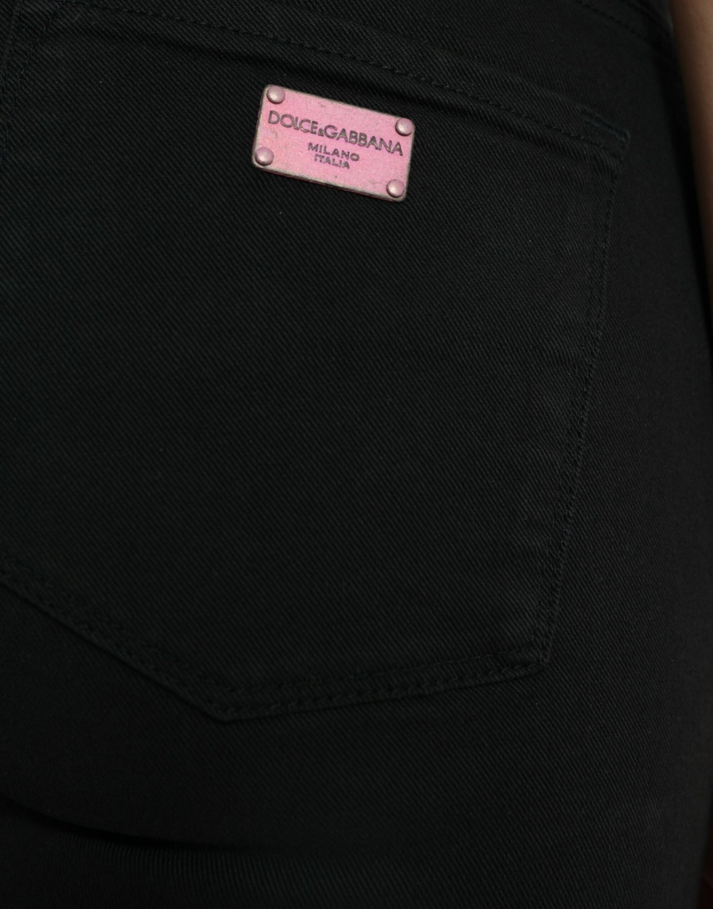 Dolce & Gabbana Black Cotton Mid Waist Skinny Denim Jeans Dolce & Gabbana