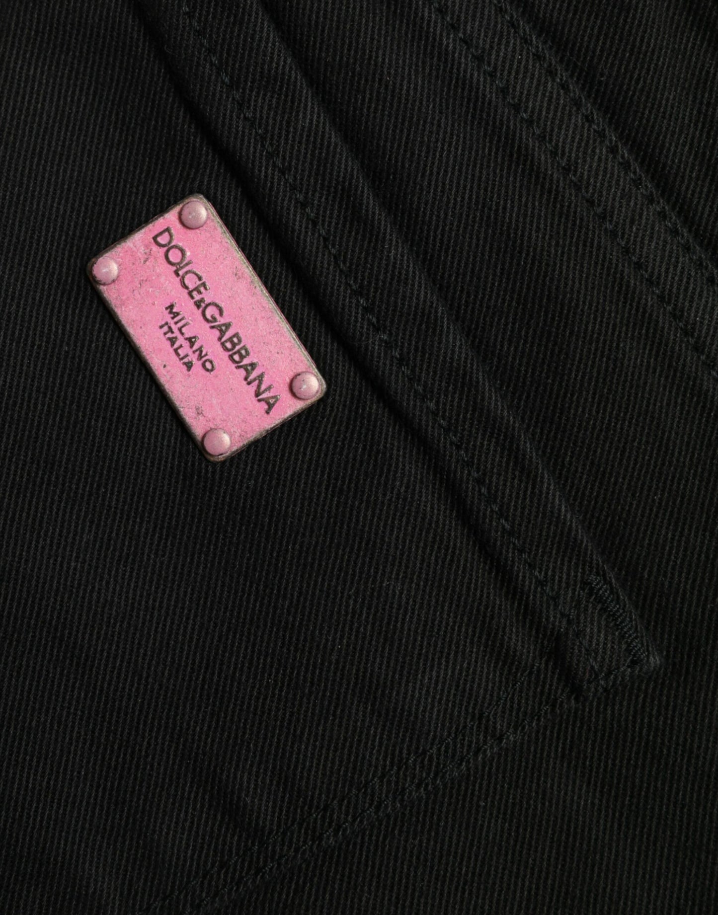 Dolce & Gabbana Black Cotton Mid Waist Skinny Denim Jeans Dolce & Gabbana