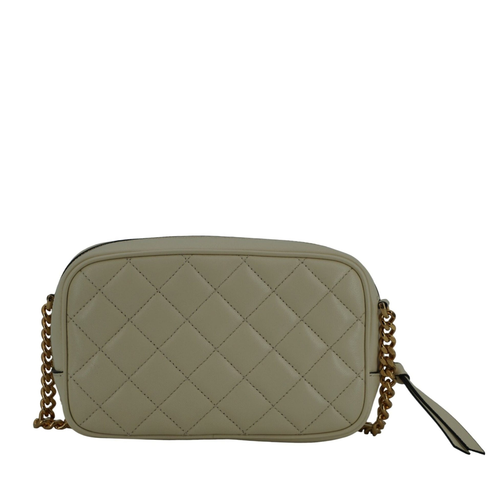 Versace Elegant White Lamb Leather Camera Bag Versace