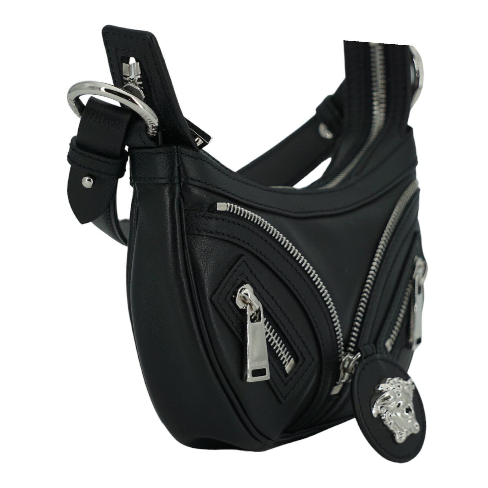 Versace Elegant Black Mini Hobo Shoulder Bag Versace