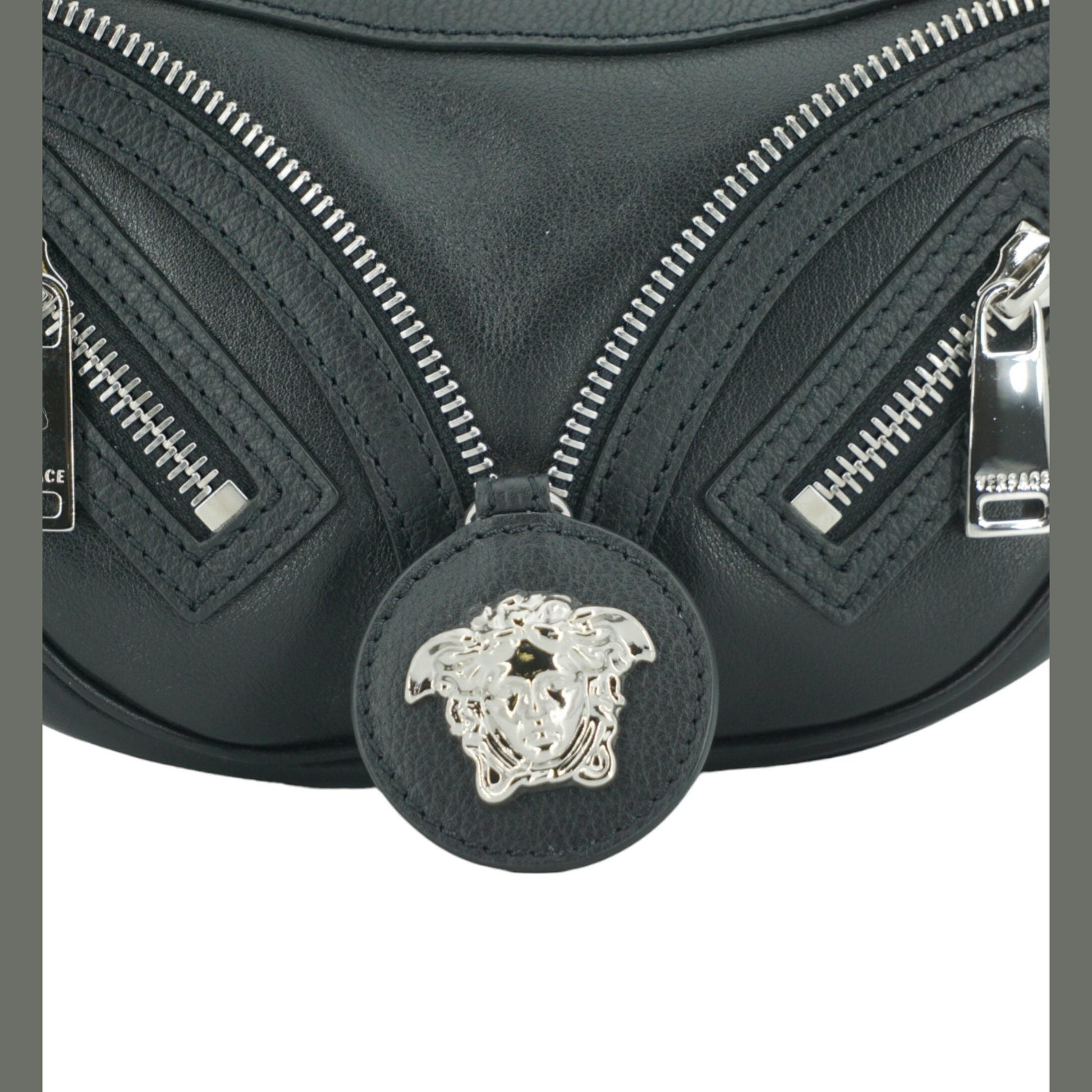Versace Elegant Black Mini Hobo Shoulder Bag Versace