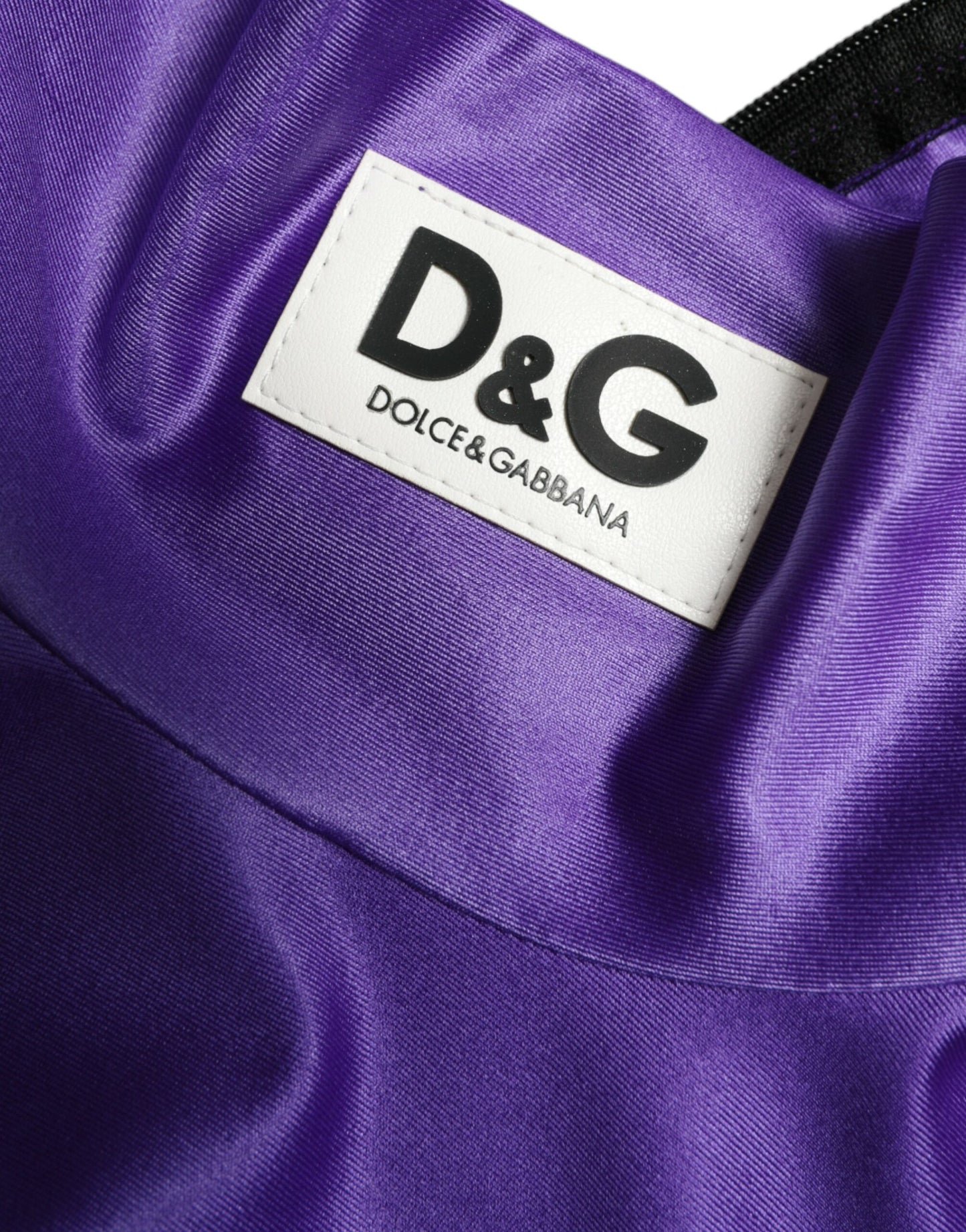 Dolce & Gabbana Purple Nylon Stretch Slim Long Sleeves Top Dolce & Gabbana