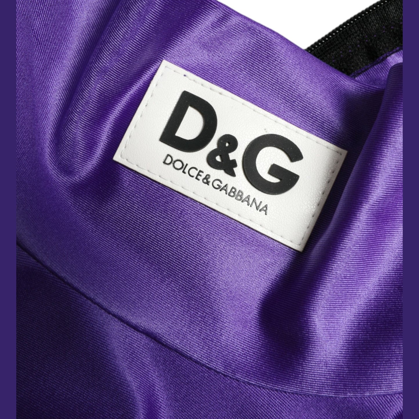 Dolce & Gabbana Purple Nylon Stretch Slim Long Sleeves Top