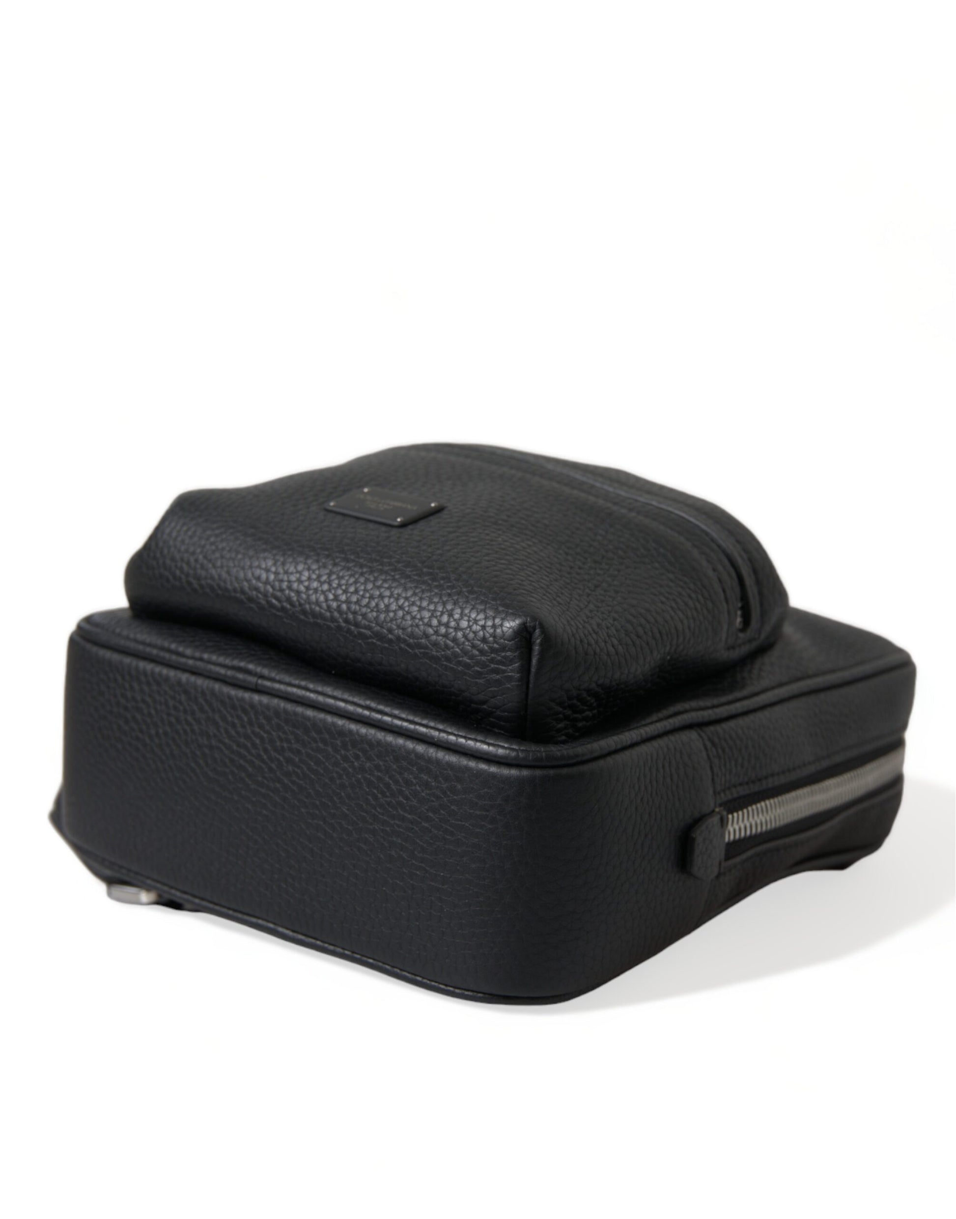 Dolce & Gabbana Black Calfskin Leather Logo Palermo Backpack Bag Dolce & Gabbana