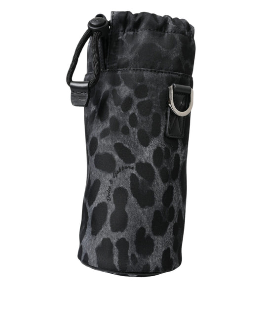 Dolce & Gabbana Black Leopard Round Slim Tote Bottle Cage Bag Dolce & Gabbana