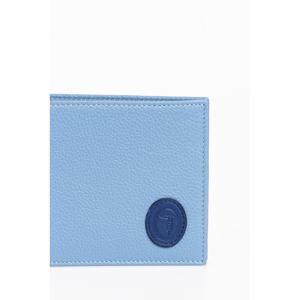 Trussardi Light Blue Leather Men Wallet Trussardi