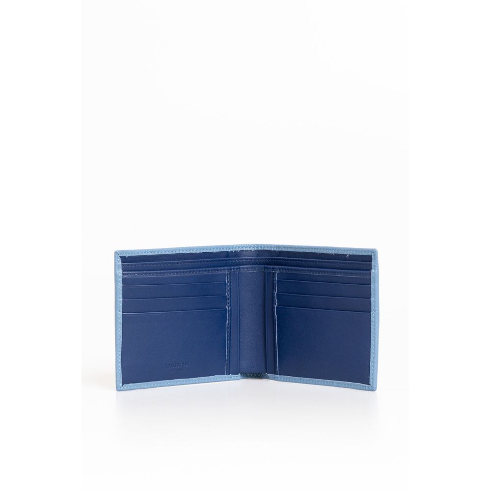 Trussardi Light Blue Leather Men Wallet Trussardi