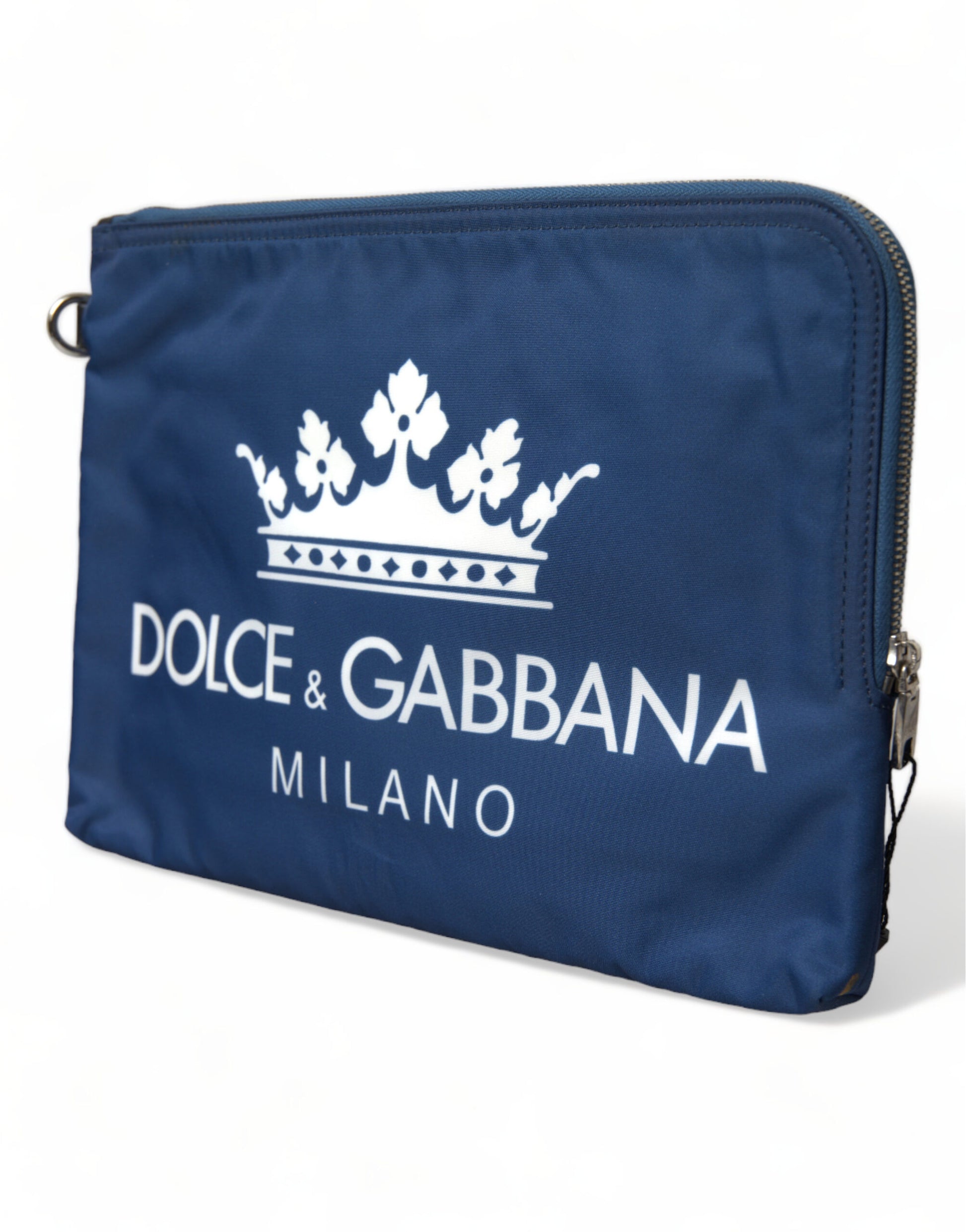 Dolce & Gabbana Blue DG Milano Print Nylon Pouch Clutch Men Bag Dolce & Gabbana