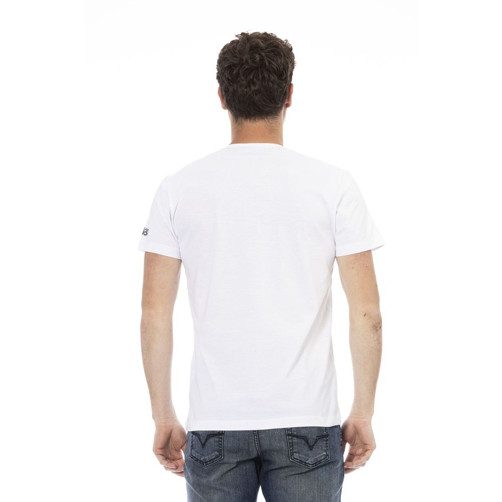 Trussardi Action White Cotton Men's V-Neck T-Shirt Trussardi Action