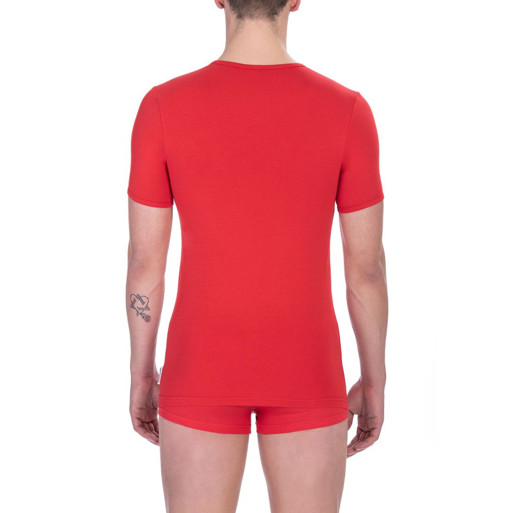 Bikkembergs Red Cotton Men T-Shirt Bikkembergs